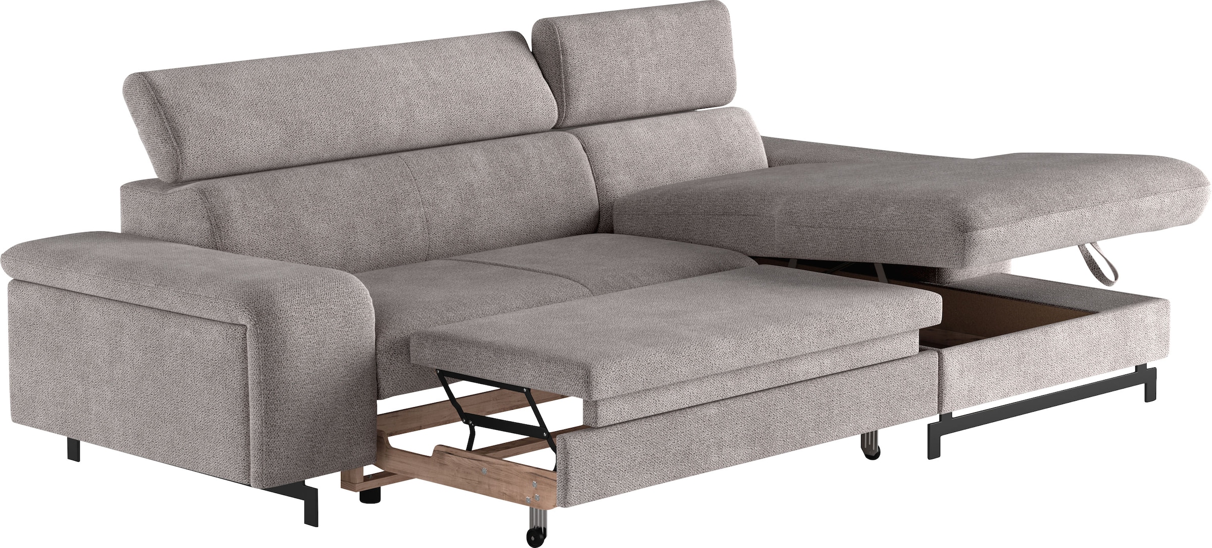 COTTA Ecksofa »Emma L-Form«, mit Kopfteilverstellung, wahlweise mit Bettfunktion & Bettkasten