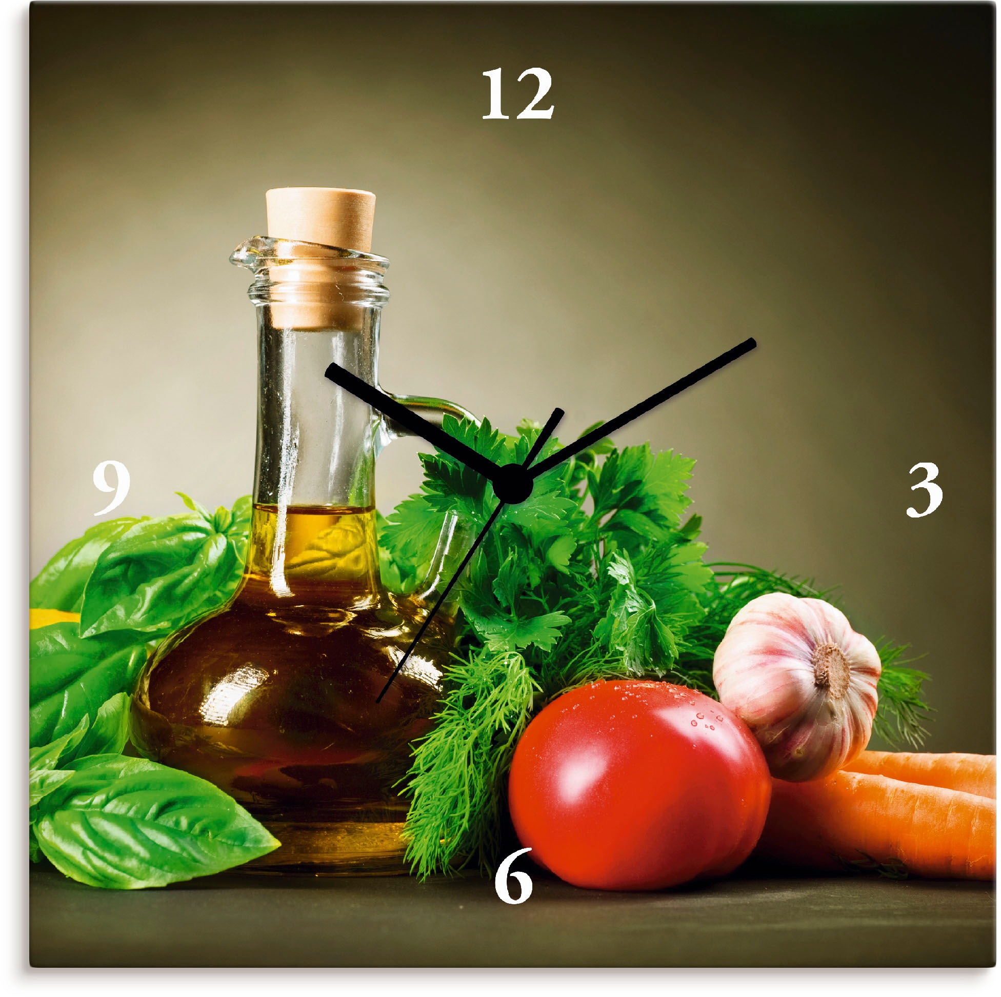 Image of Artland Wanduhr »Gesundes Gemüse und Gewürze«, lautlos, ohne Tickgeräusche, nicht tickend, geräuschlos - wählbar: Funkuhr o. Quarzuhr, moderne Uhr für Wohnzimmer, Küche etc. - Stil: modern bei Ackermann Versand Schweiz