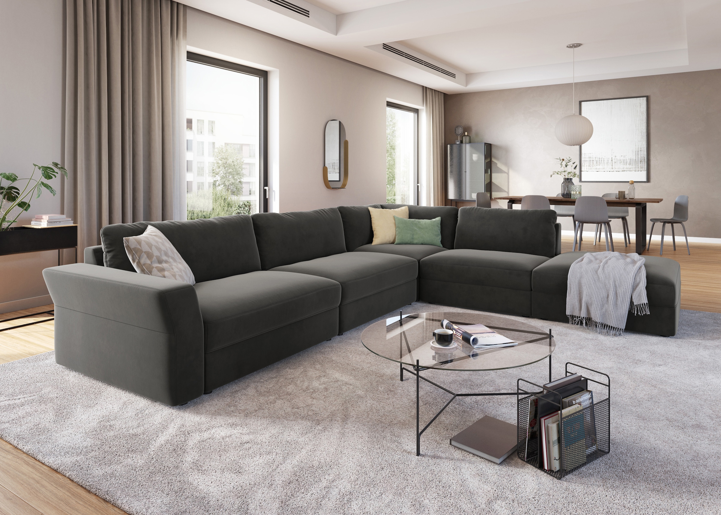 sit&more Ecksofa »Cadabra L-Form«, Breite 356 cm, mit Sitztiefenverstellung