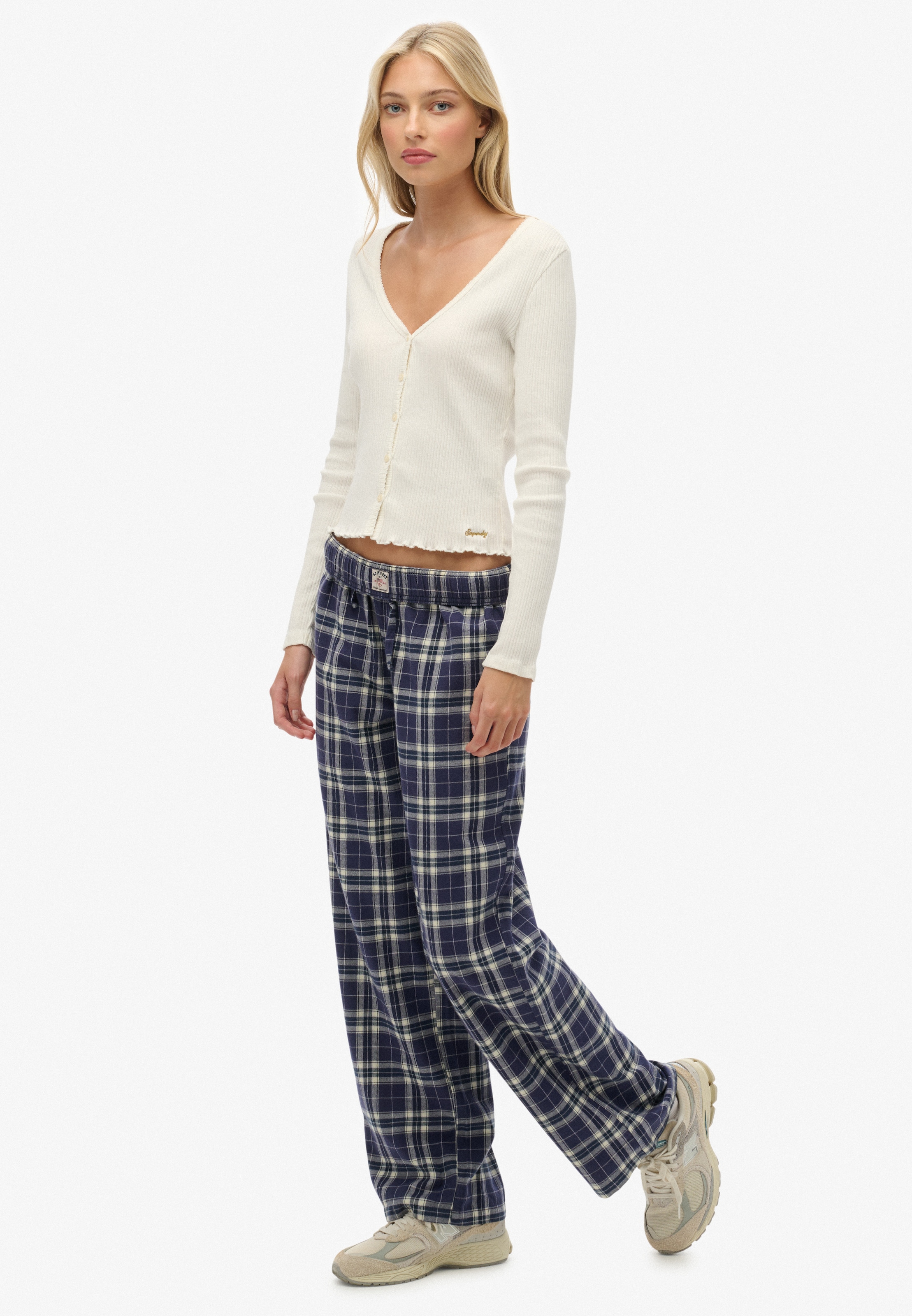 Superdry Schlafhose »COTTON CHECK ELASTIC TROUSER«  Baumwolle, straight fit, kariert auch zum Schlafen tragbar