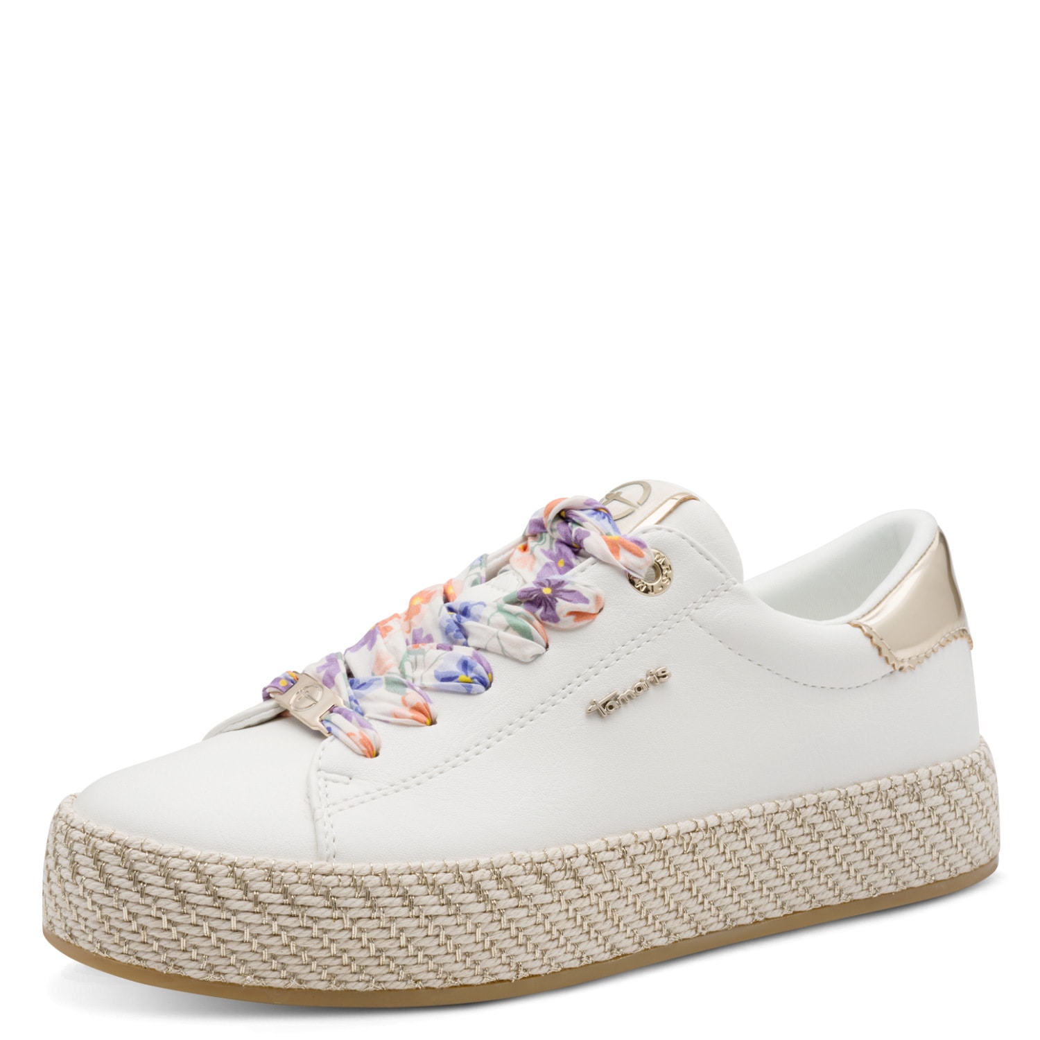 Tamaris Baskets à plateforme  chaussure décontractée, chaussure basse, chaussure à lacets avec cordelette textile sur la semelle compensée