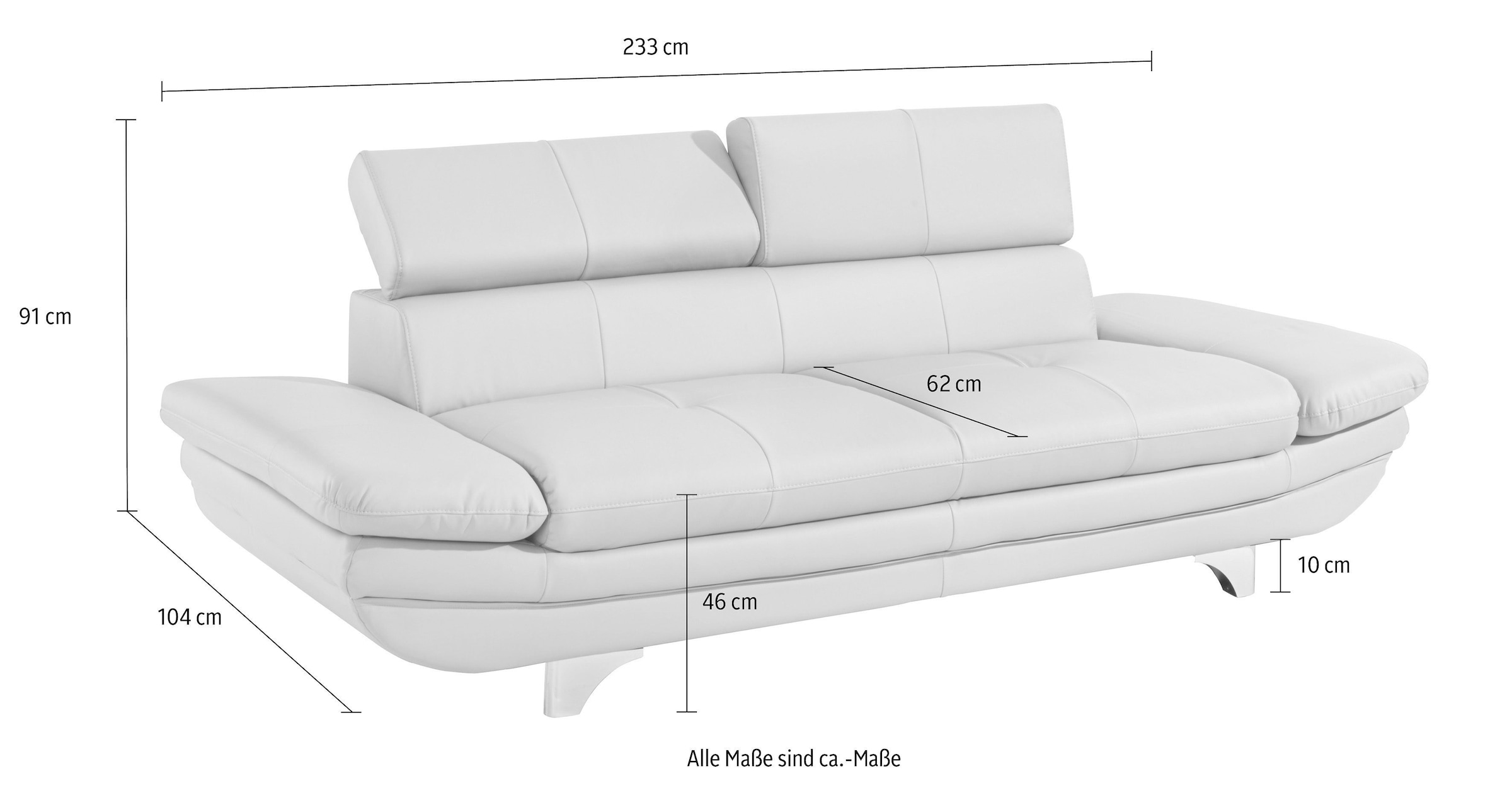 COTTA Polstergarnitur »Enterprise«, (Set), Set: bestehend aus 3-Sitzer und Hocker, Inklusive Rückenverstellung