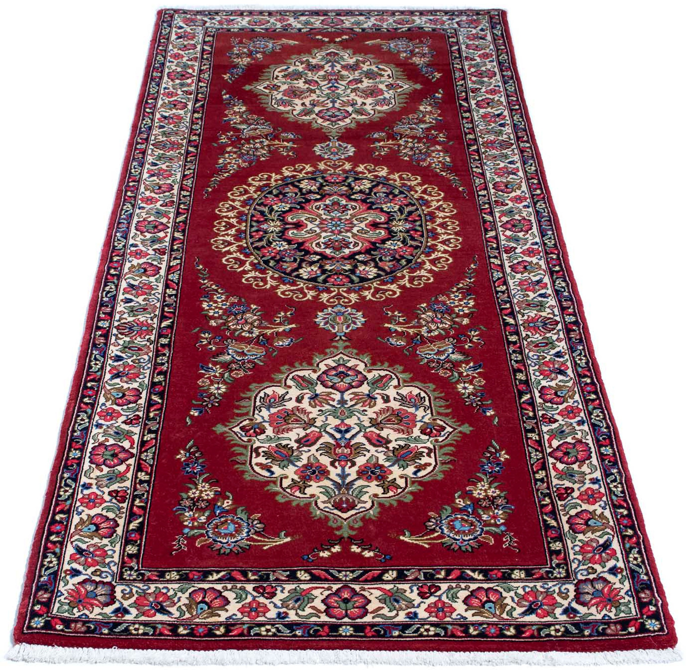 Image of morgenland Orientteppich »Perser - Ghom - 210 x 80 cm - dunkelrot«, rechteckig, 10 mm Höhe, Wohnzimmer, Handgeknüpft, Einzelstück mit Zertifikat bei Ackermann Versand Schweiz