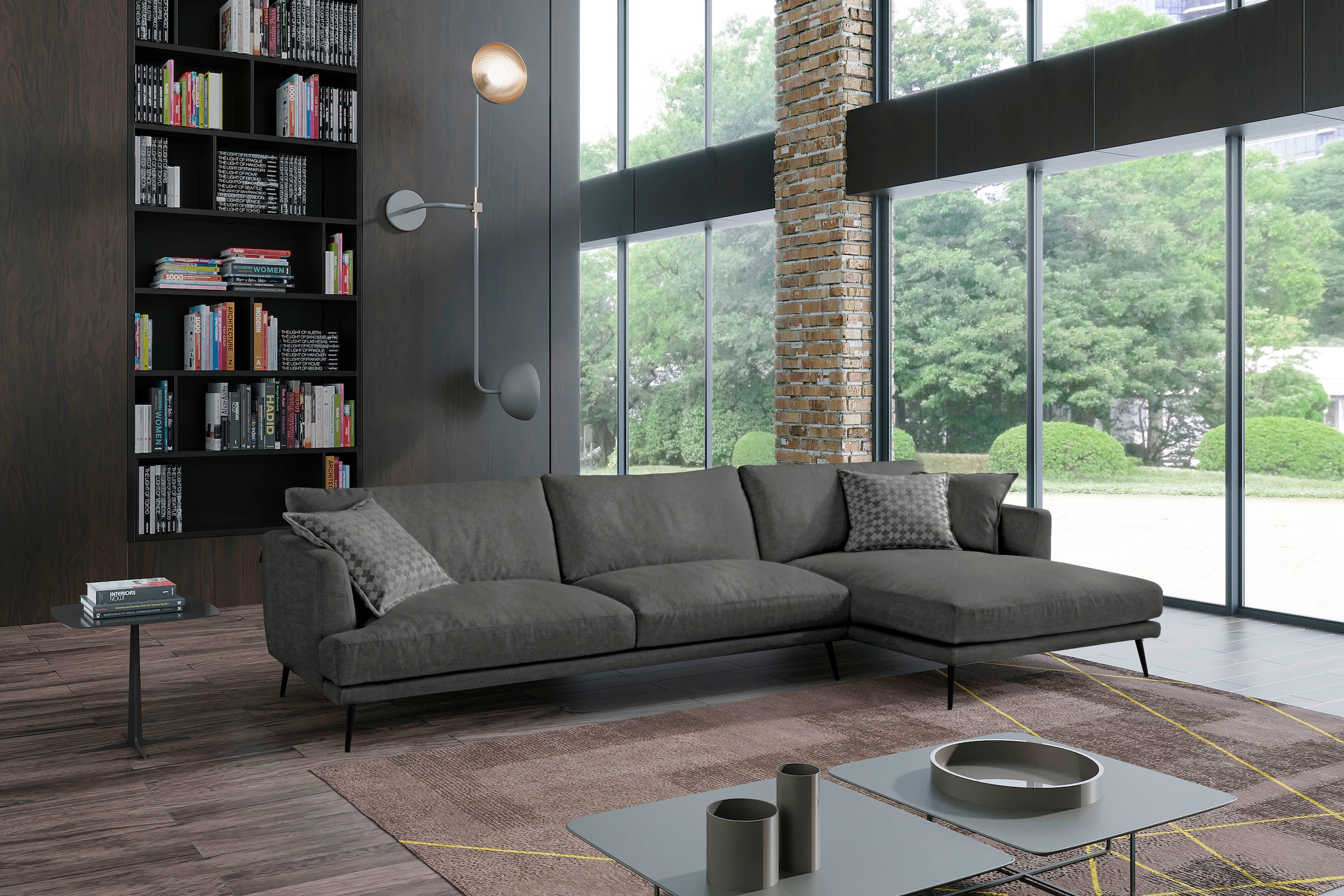 Egoitaliano Ecksofa »Sophia, Designsofa mit extrakomfortablem Sitzkomfort«, mit Daunenfederung, L-Form