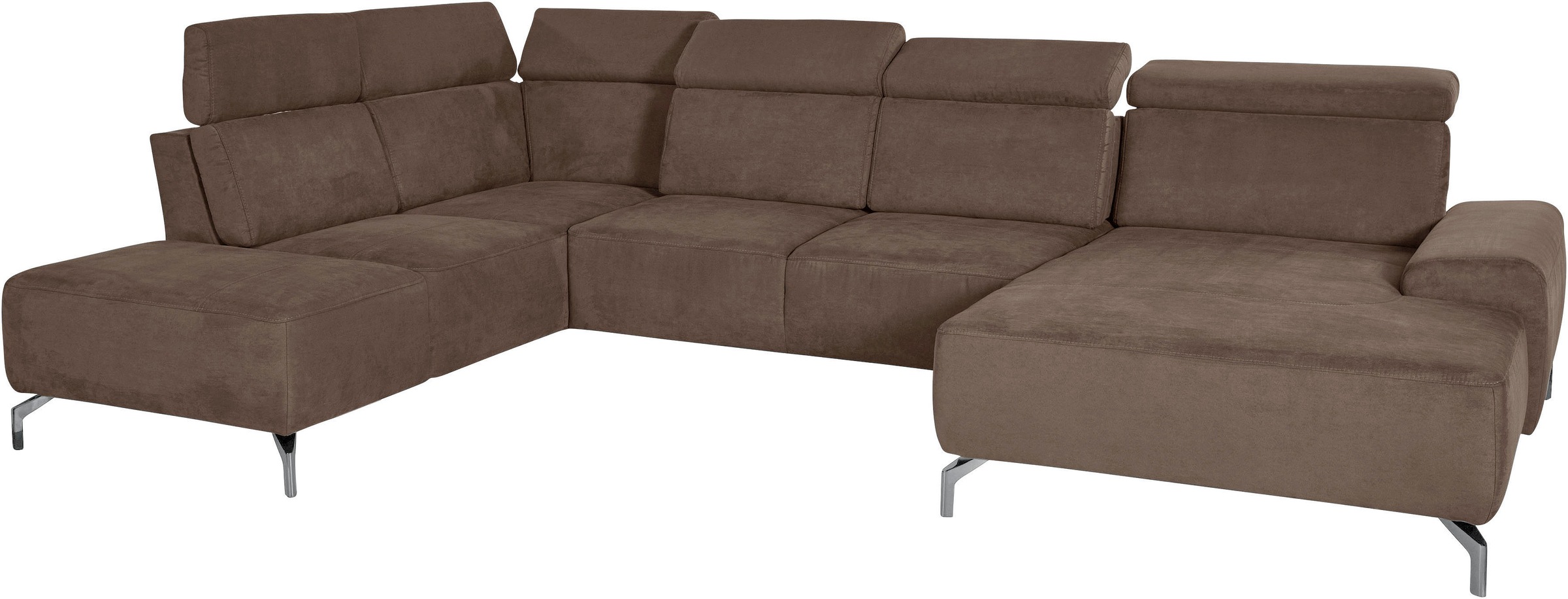 sit&more Wohnlandschaft »Gizeh U-Form«, 15 cm Fusshöhe, inklusive Sitztiefenverstellung und Kopfteilverstellung