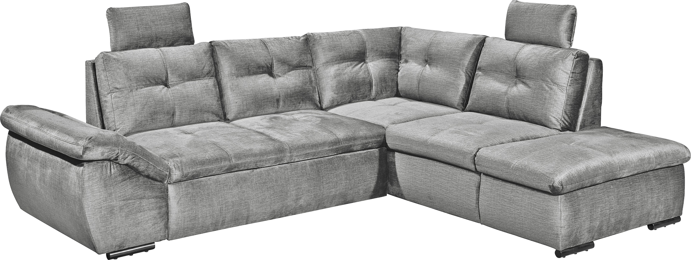 ED EXCITING DESIGN Ecksofa »Alija L-Form«, mit Bettfunktion, Bettkasten, Armteilverstellung & Kopfstützen