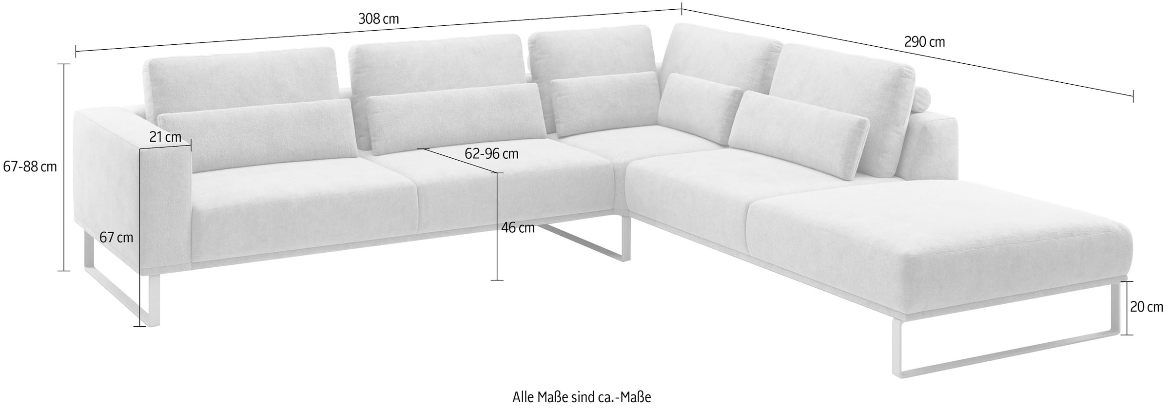 Musterring Canapé d'angle »JUSTB! PM100, stilvoller Lounge-Komfort von Musterring« Collection Bettina Zimmermann, option siège préféré & choix de pieds