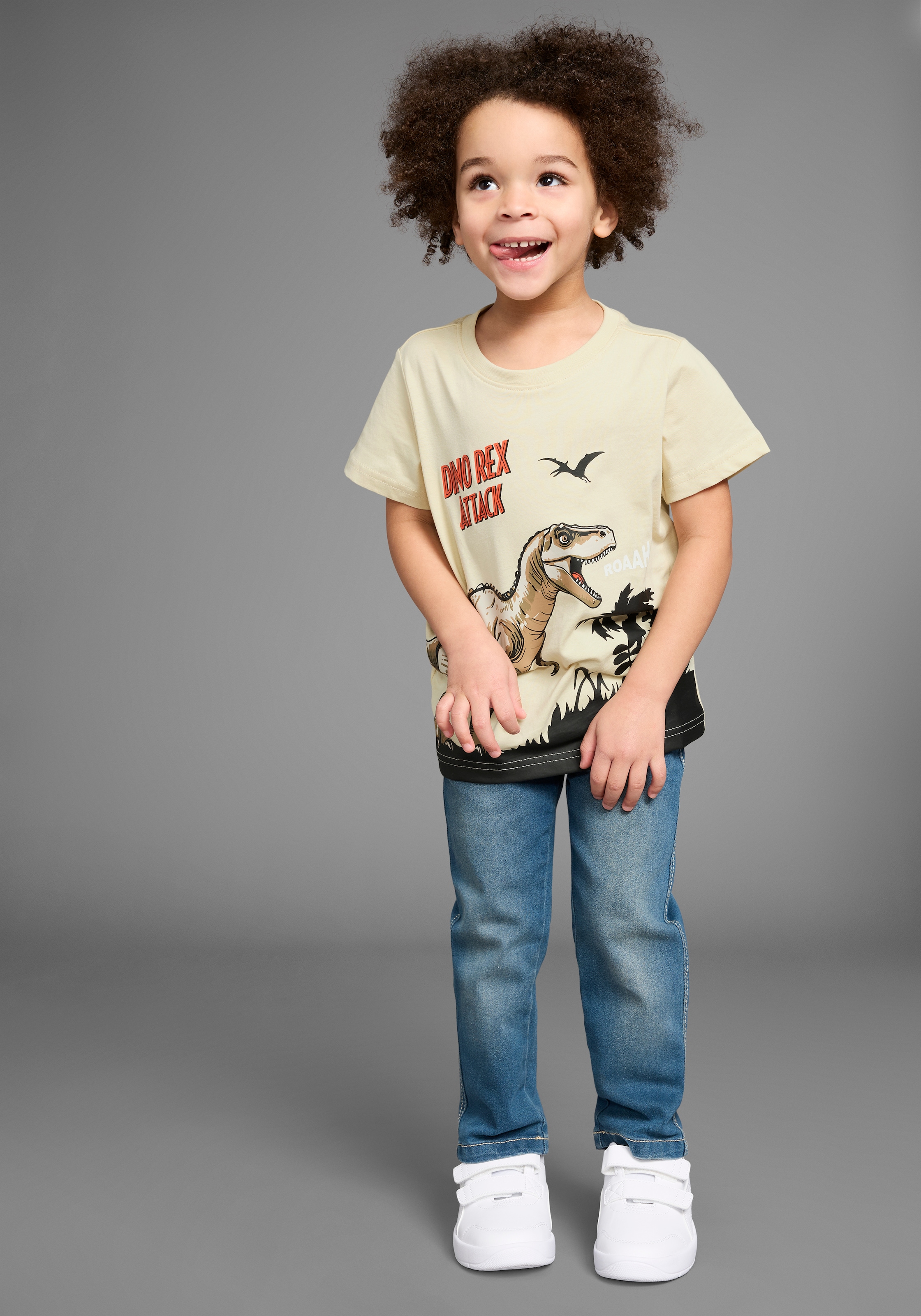 KIDSWORLD T-Shirt »Druck: DINO REX ATTACK«, mit grossem Saum-Druck