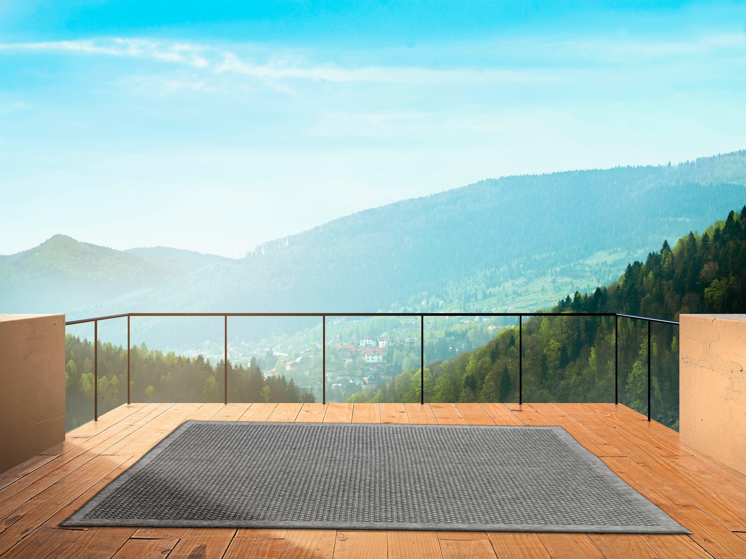 my home Teppich »Gero«, rechteckig, 5 mm Höhe, In- und Outdoor geeignet, Wohnzimmer
