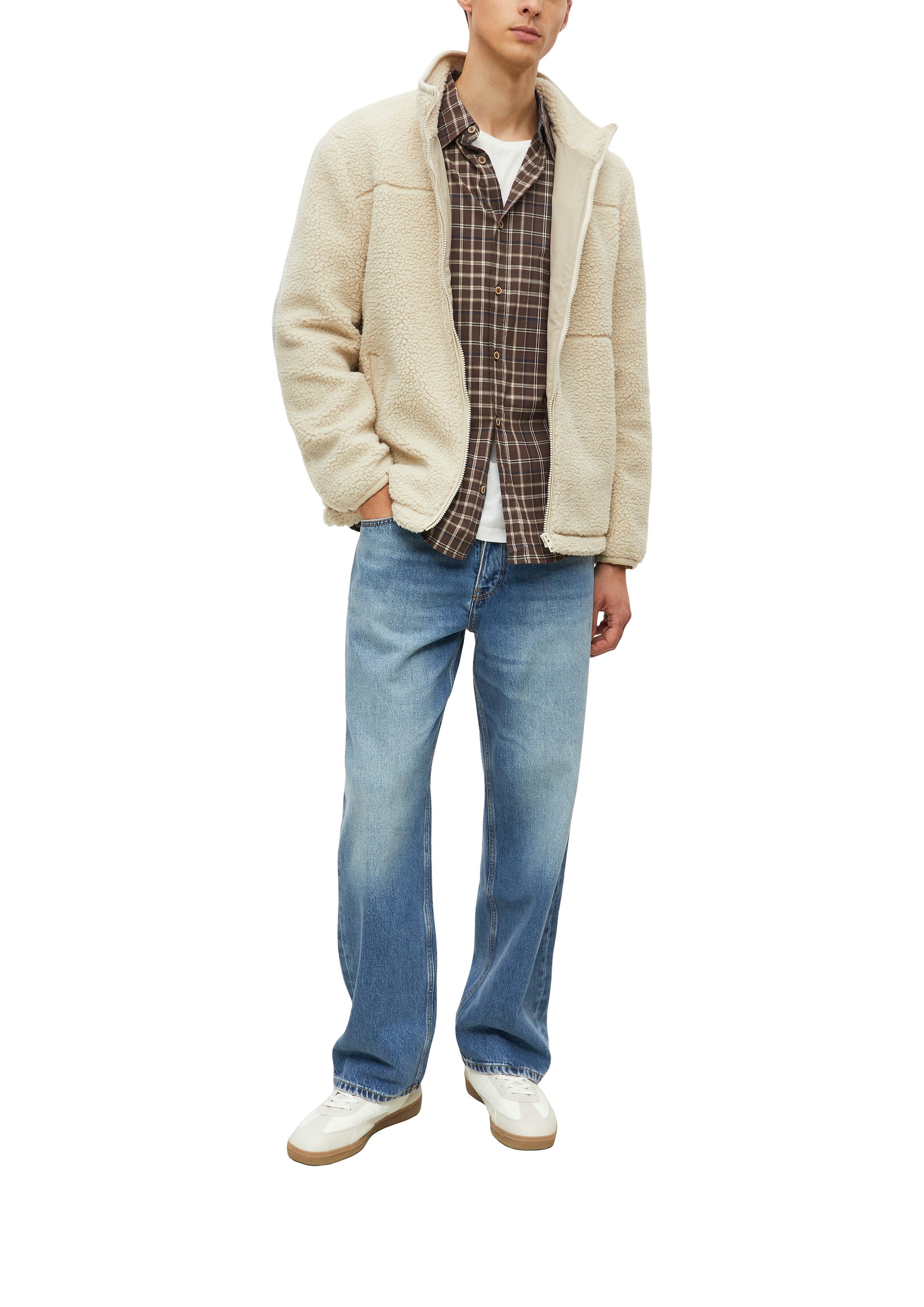 s.Oliver Fleecejacke ohne Kapuze Teddyjacke mit Stehkragen mit Reissverschluss