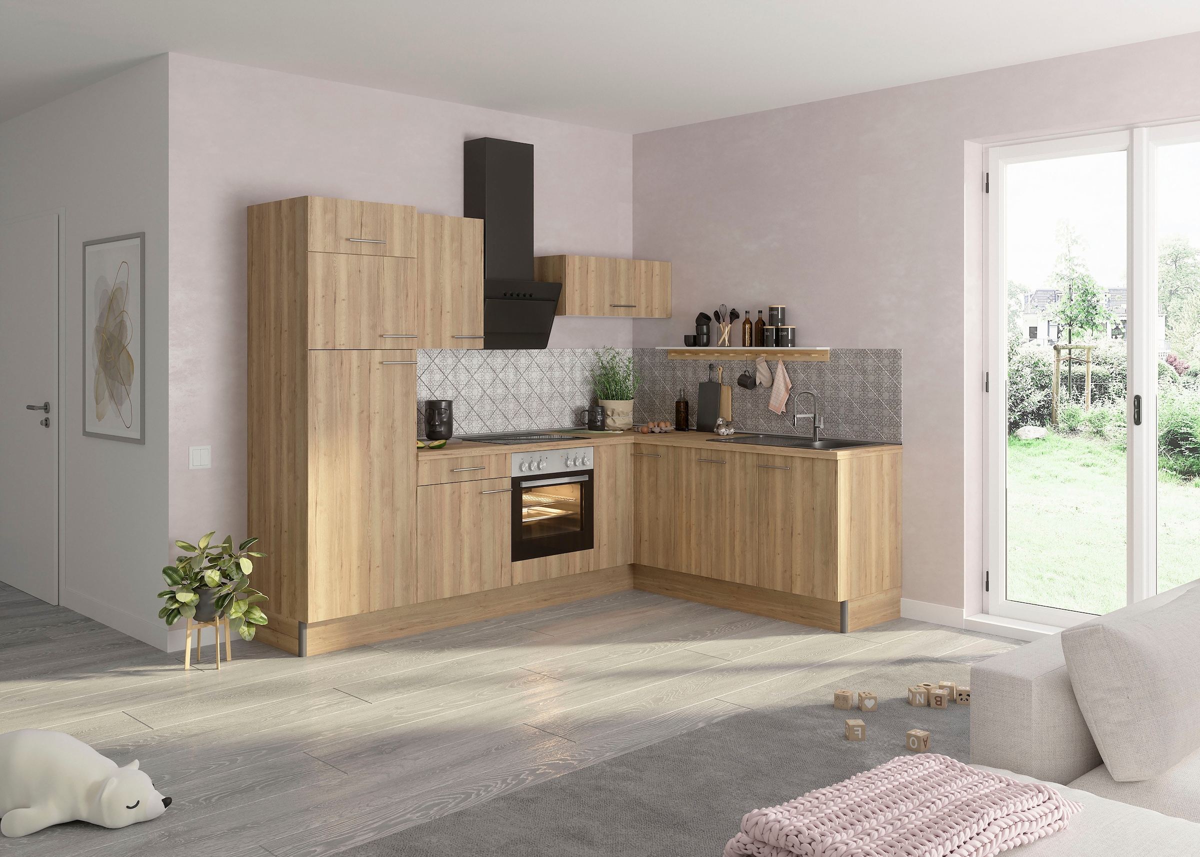 OPTIFIT Küche »Klara« 270 x 200 cm breit, wahlweise mit E-Geräten