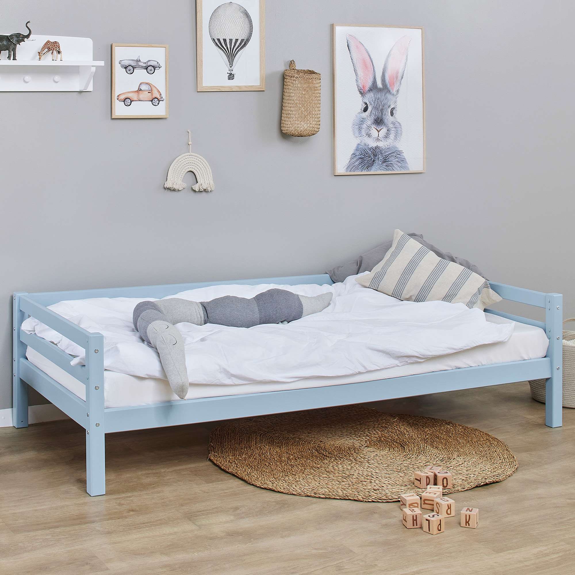 Hoppekids Daybett »Kinderbett ECO Dream, Einzelbett, Juniorbett 90x200« Bett,  Weiss, Grün, Blau, Rosa, Grau