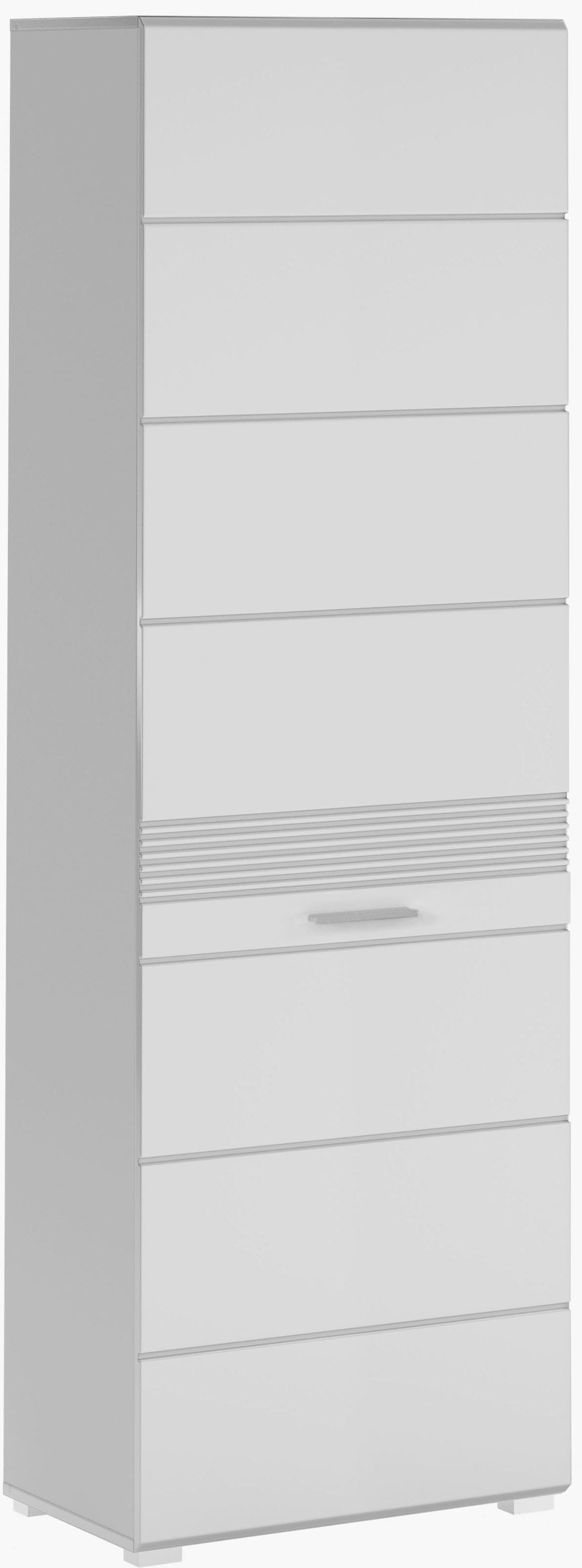 Image of Home affaire Garderobenschrank "Malmö, Höhe 190 cm, 1 Tür, 3 Einlegeböden, 1 Kleiderstange" Türanschlag wechselbar, hochwertige MDF Front mit Rillenfräsung
