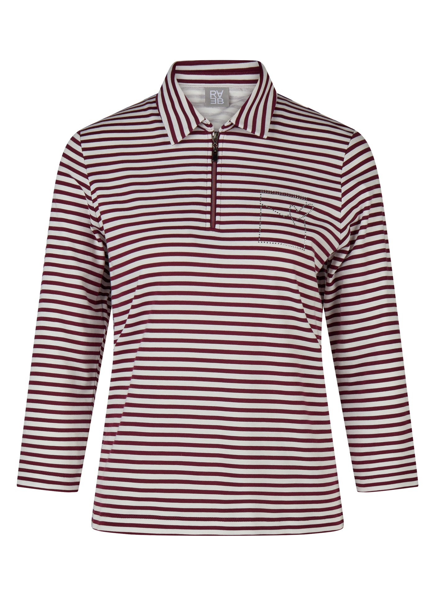 Rabe 3/4-Arm-Shirt mit Hemdkragen und Reissverschluss