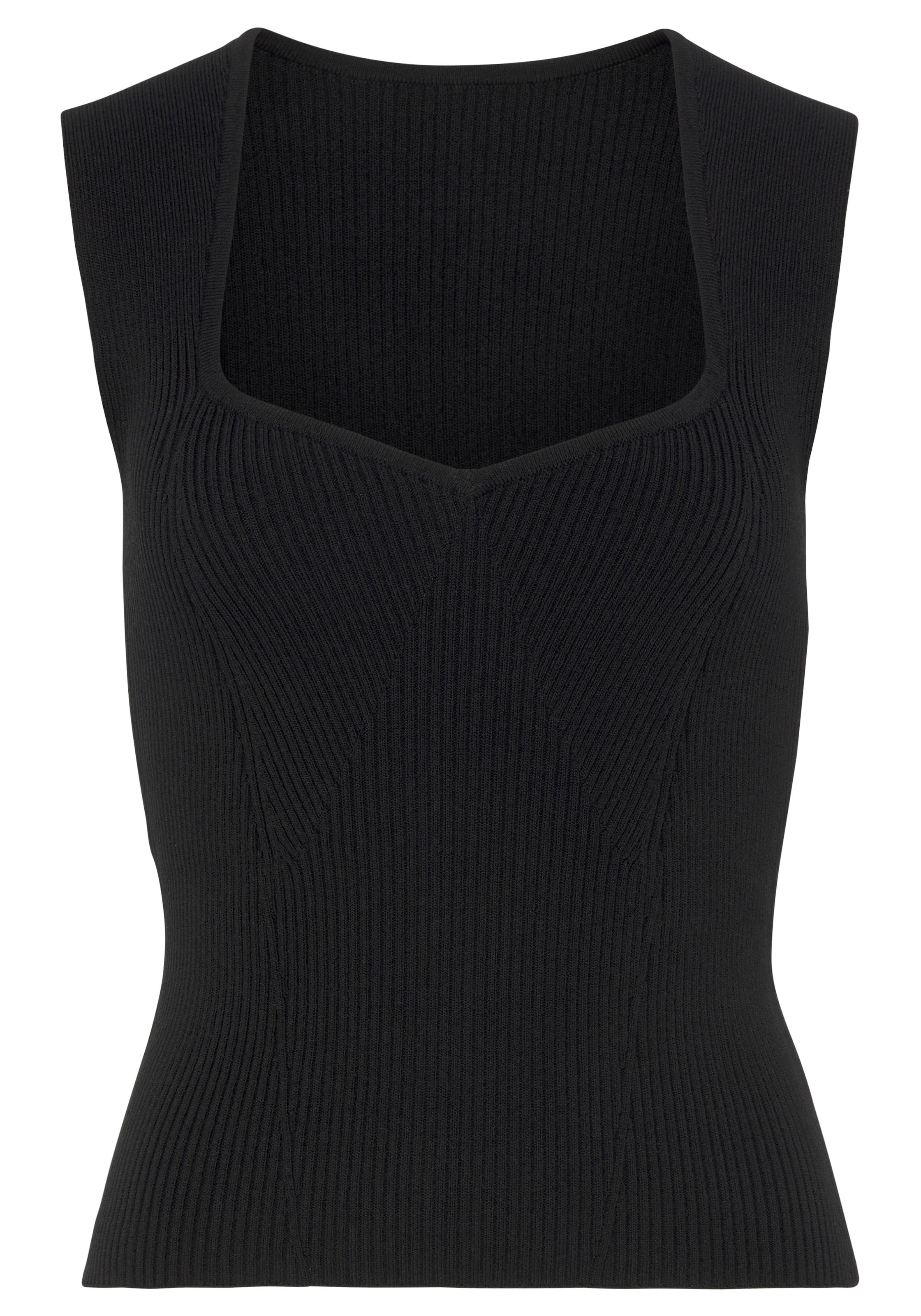 LASCANA Stricktop, mit eckigem Ausschnitt, elegantes Top mit breiten Trägern