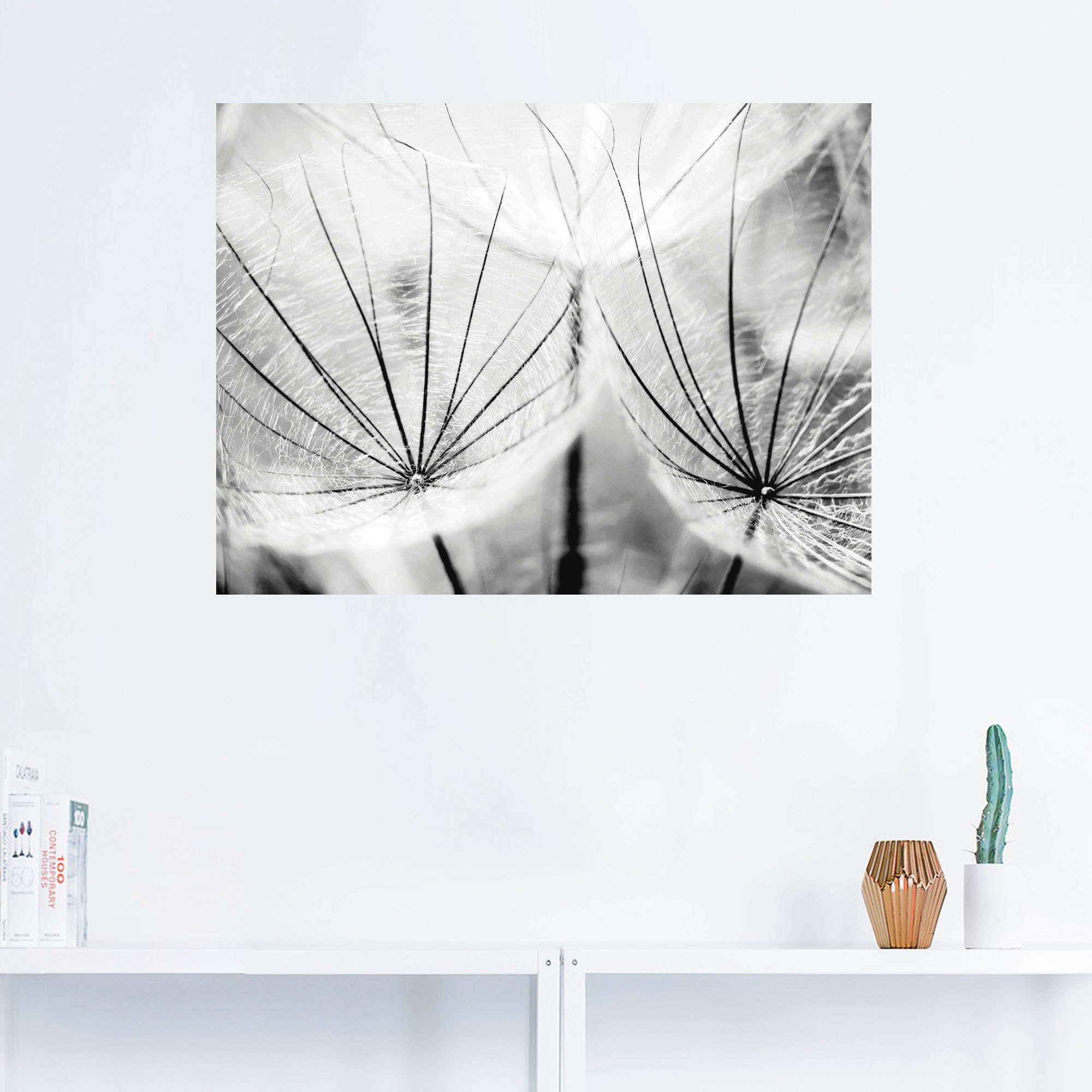 Artland Wandbild »Pusteblume in schwarzweiss«, Blumen, (1 St.), als Alubild, Outdoorbild, Leinwandbild, Poster, Wandaufkleber
