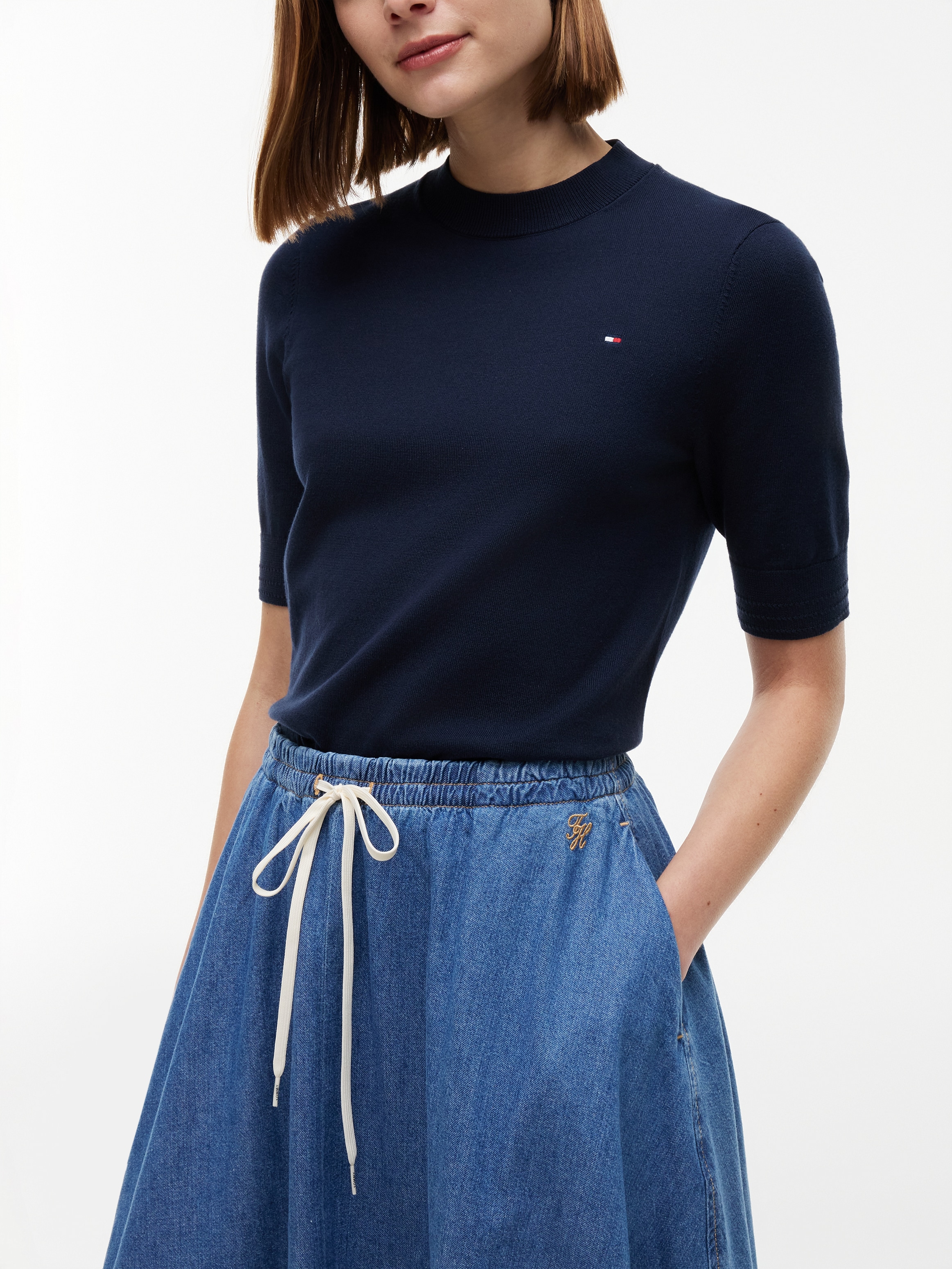 Image of Tommy Hilfiger Jeansrock "MIDI FLARED SKIRT MIA RW" Baumwolle, in ausgestellter Form