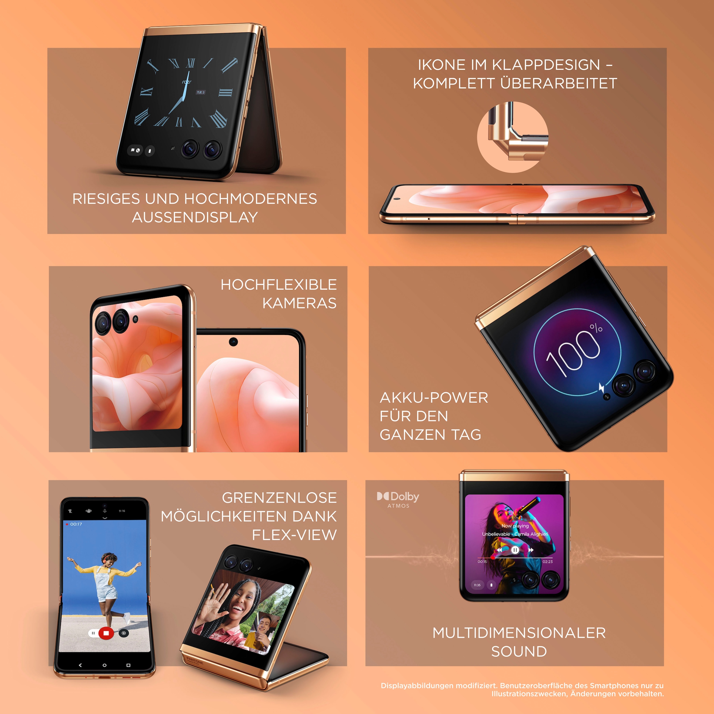 Motorola Smartphone »Motorola razr40 ultra« Peach Fuzz