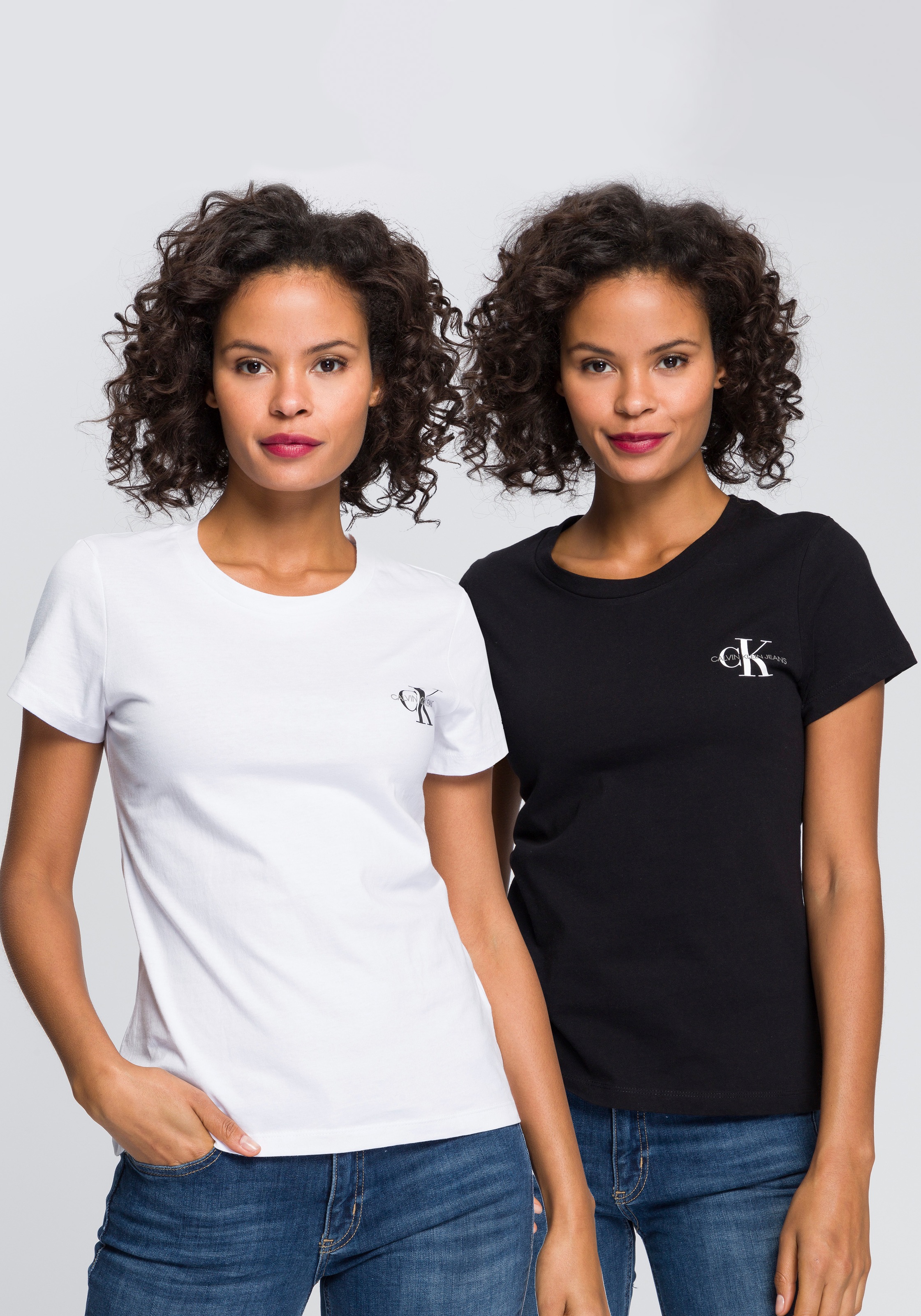 Image of Calvin Klein Jeans T-Shirt »2 PACK SLIM T-SHIRT«, (Packung, 2er-Pack), mit Calvin Klein Jeans Logo-Print auf der Brust bei Ackermann Versand Schweiz