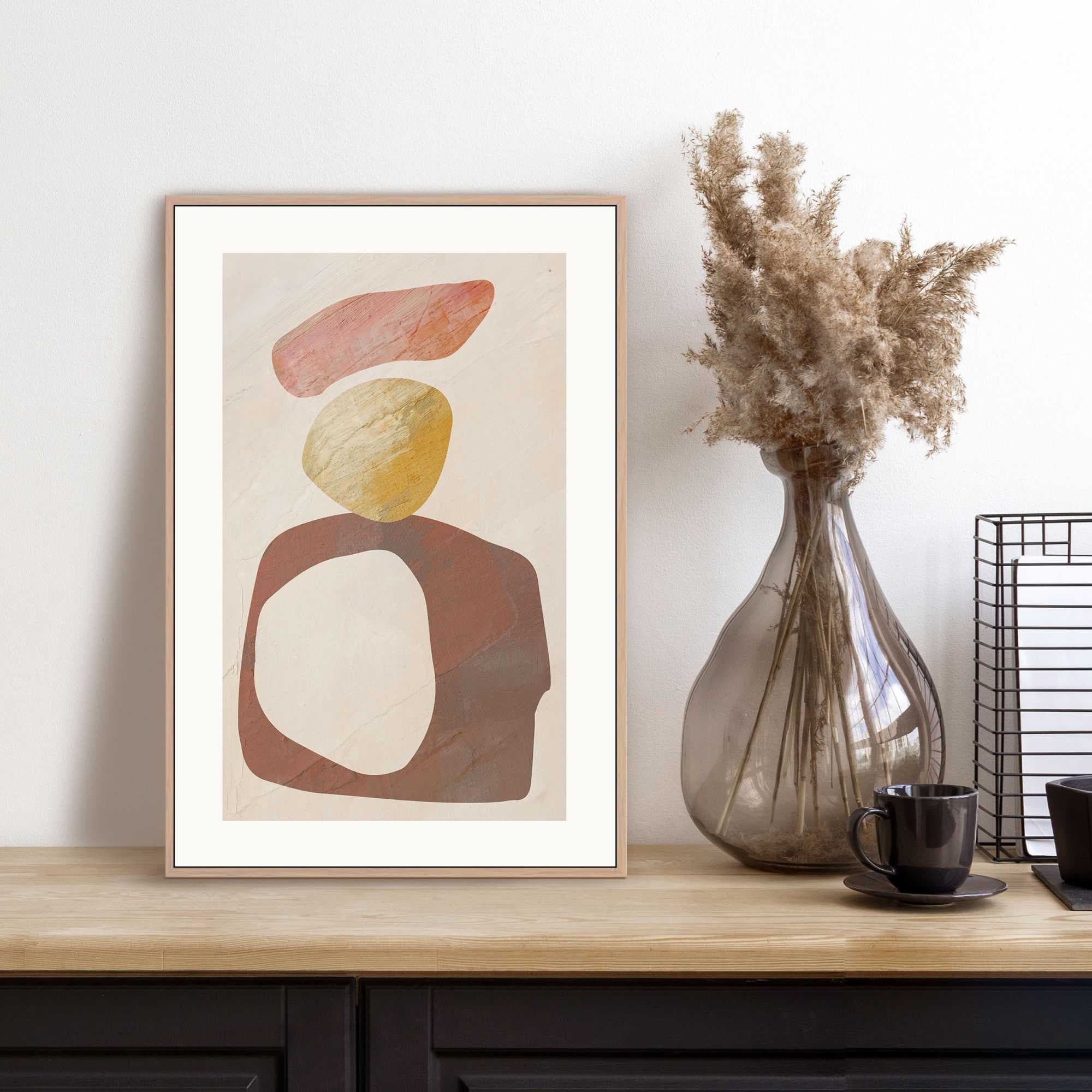 Image of Reinders Bild mit Rahmen "Watercoloured Stones"