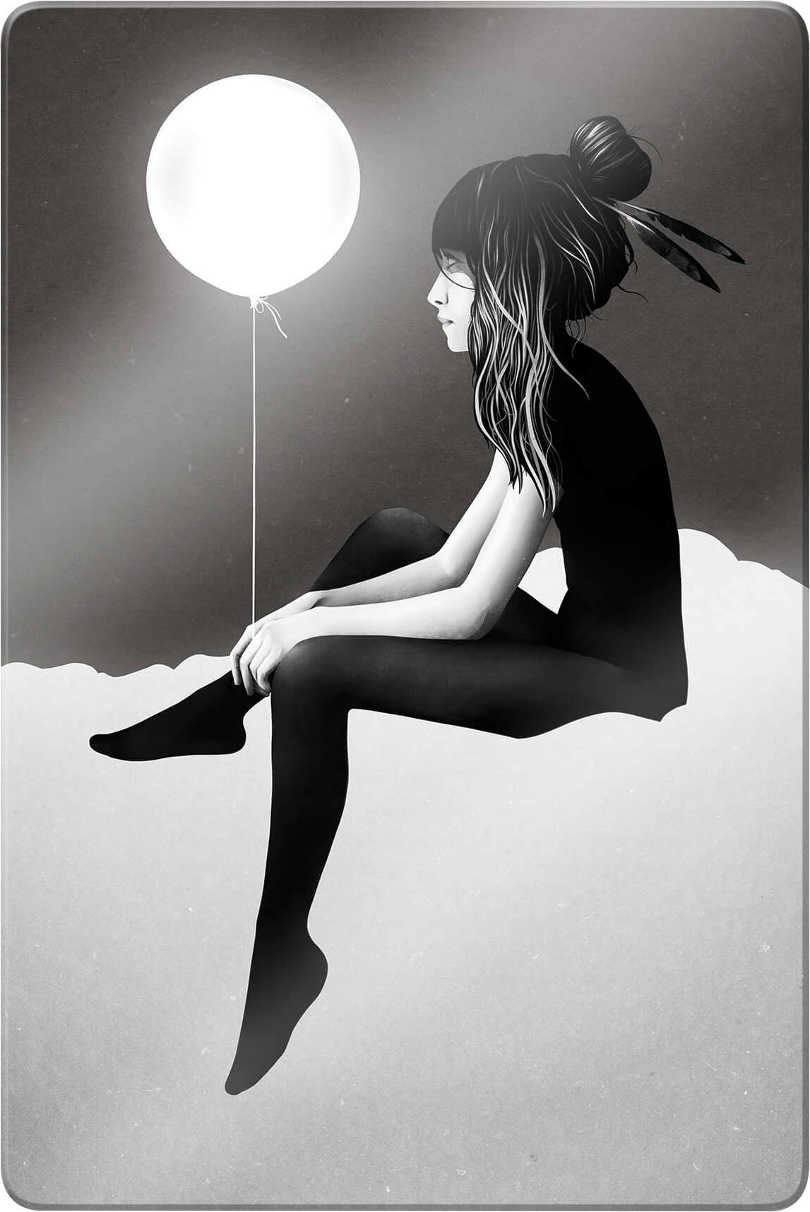 Image of Wall-Art Glasbild »Ireland - No such thing as nothing by night - leuchtender Ballon« bei Ackermann Versand Schweiz