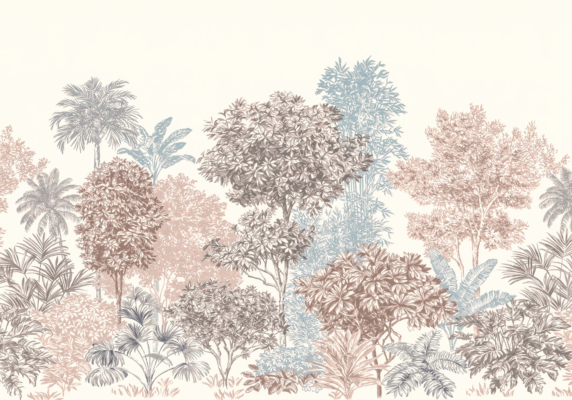 Image of Komar Vliestapete "Digitaldruck Vlies - Painted Trees - Grösse 400 x 280 cm" bedruckt glatt Wohnzimmer, Schlafzimmer