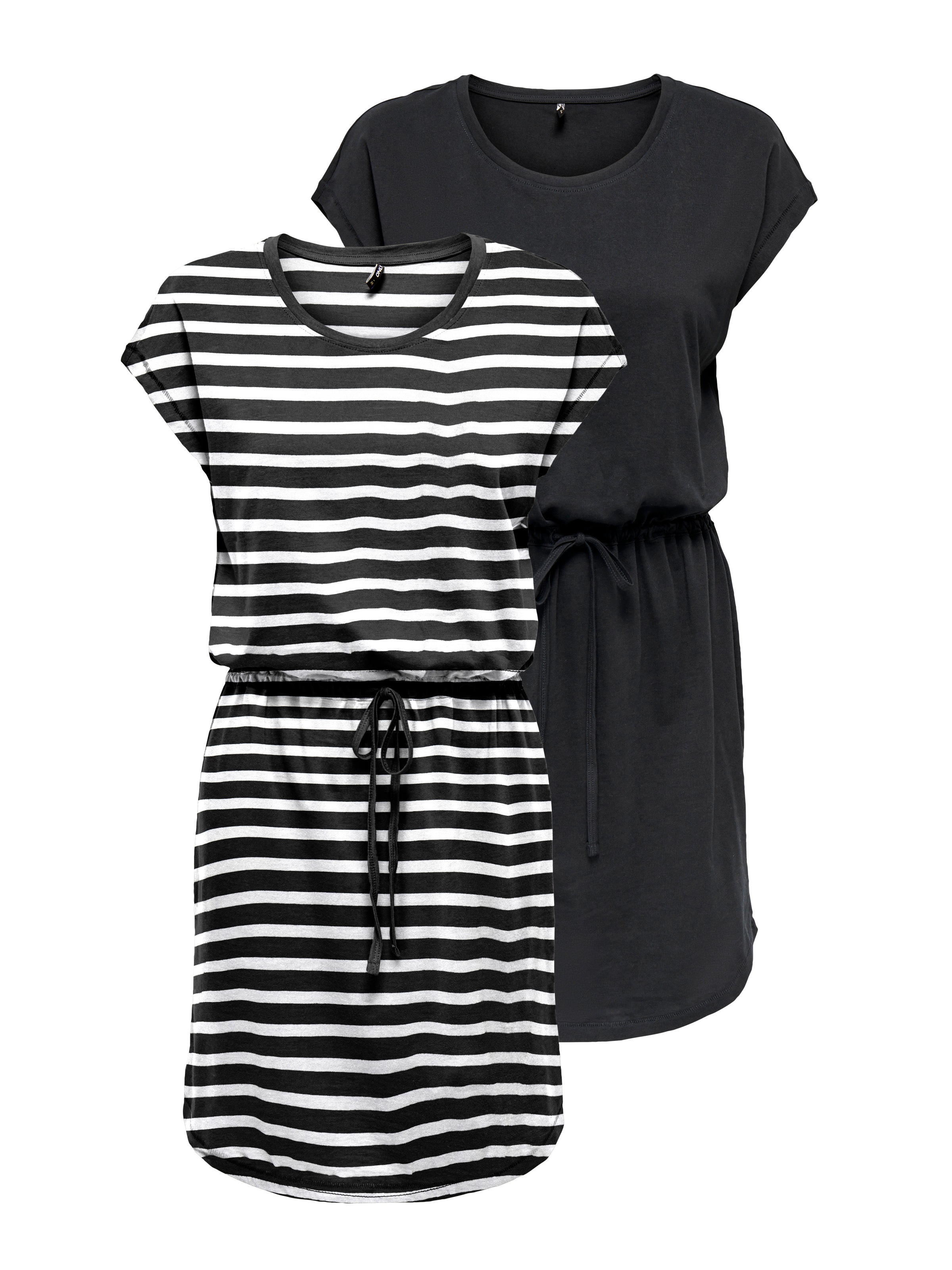 ONLY Robe t-shirt »ONLMAY LIFE S/S DRESS 2 PACK CS JRS« 2er-Pack,  Baumwolle, regular fit, Rundhals