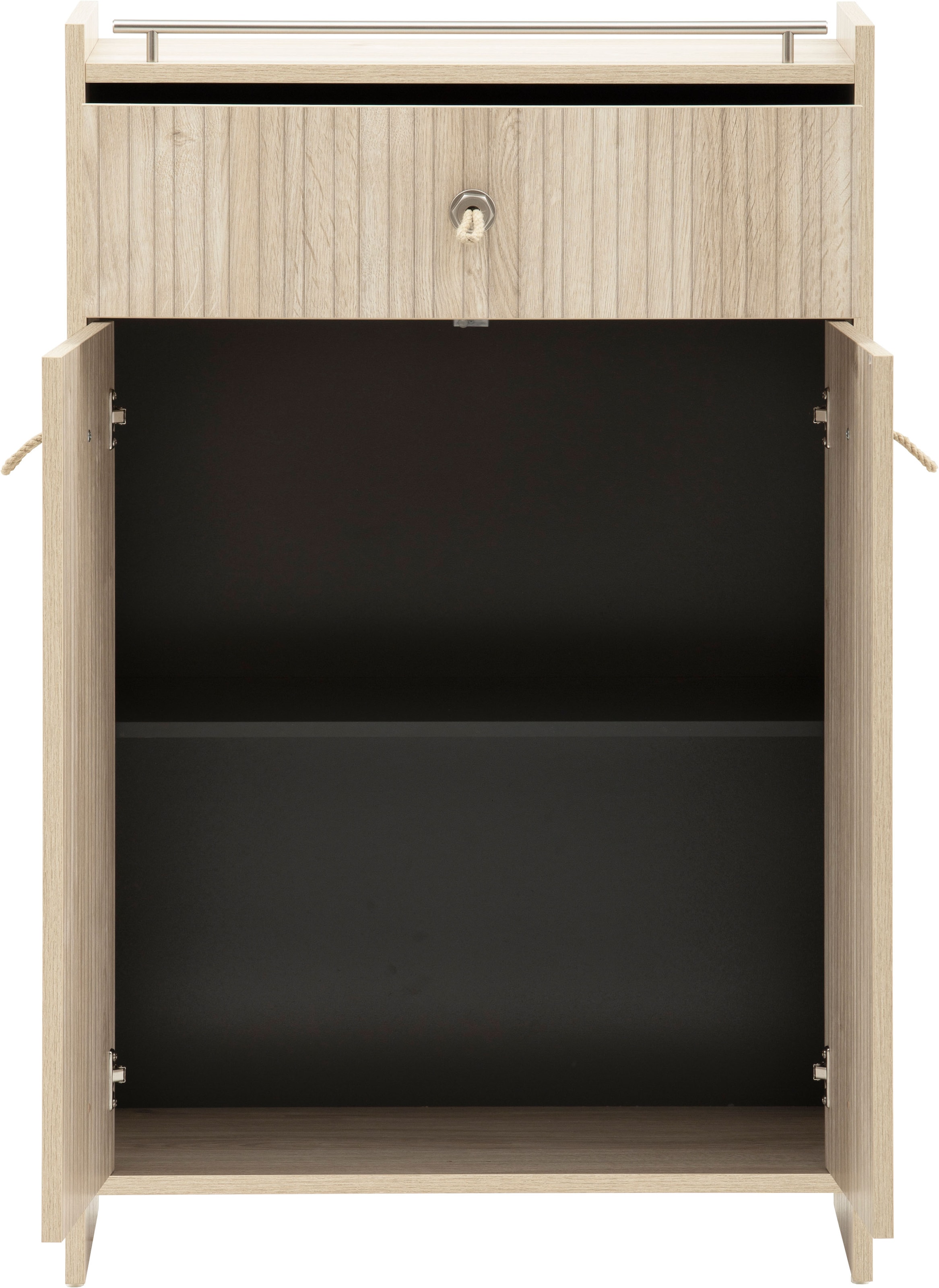 Schildmeyer Armoire intermédiaire »SONDERBY, 2 Türen & Schublade, Höhe 104,2 cm, MADE IN GERMANY« 1 cuis tlg. poignées en cordeau au look maritime, FABRIQUÉ EN ALLEMAGNE