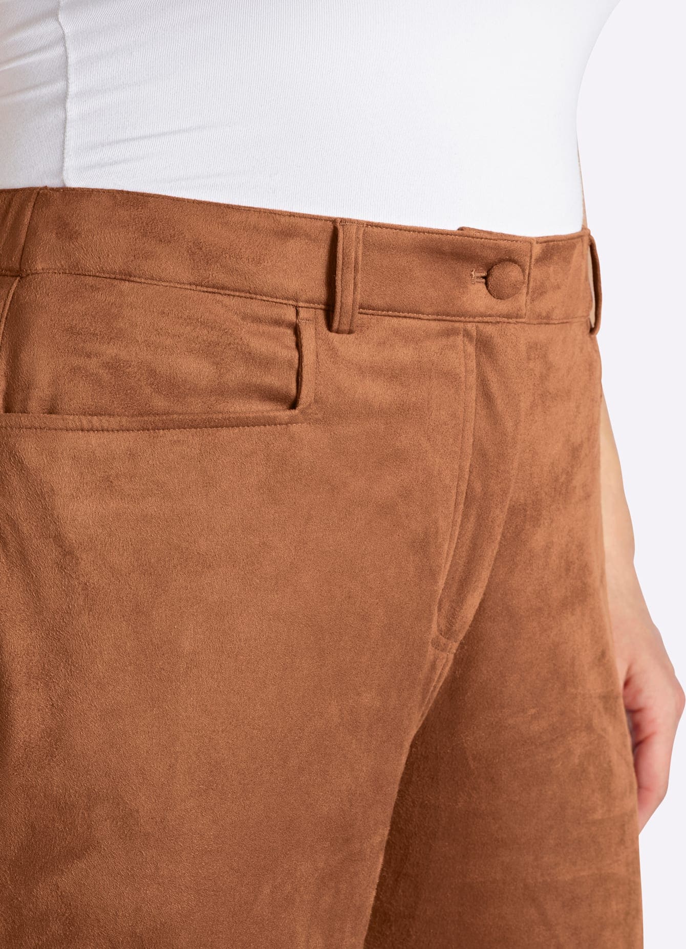 Sheego Pantalon imitation cuir