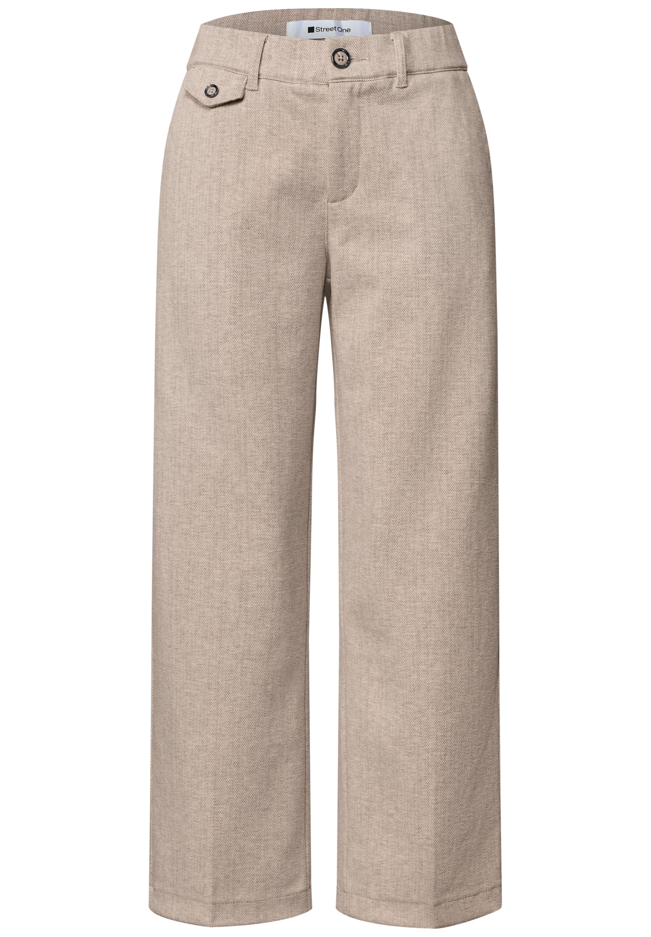 STREET ONE Pantalon en tissu  aspect mélange, longueur raccourcie
