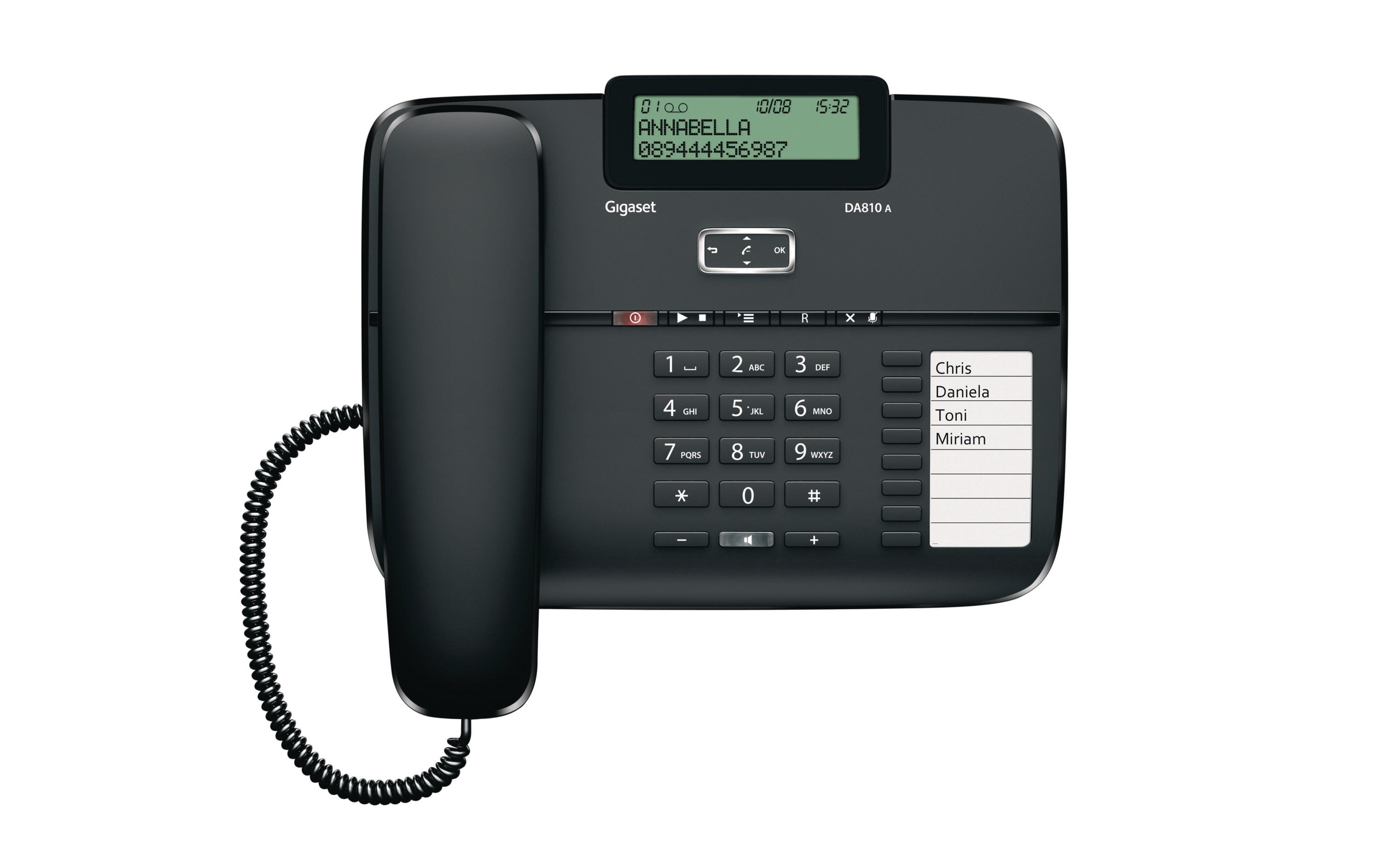 Gigaset Kabelgebundenes Telefon »DA810A Schwarz«, (Mobilteile: 1)