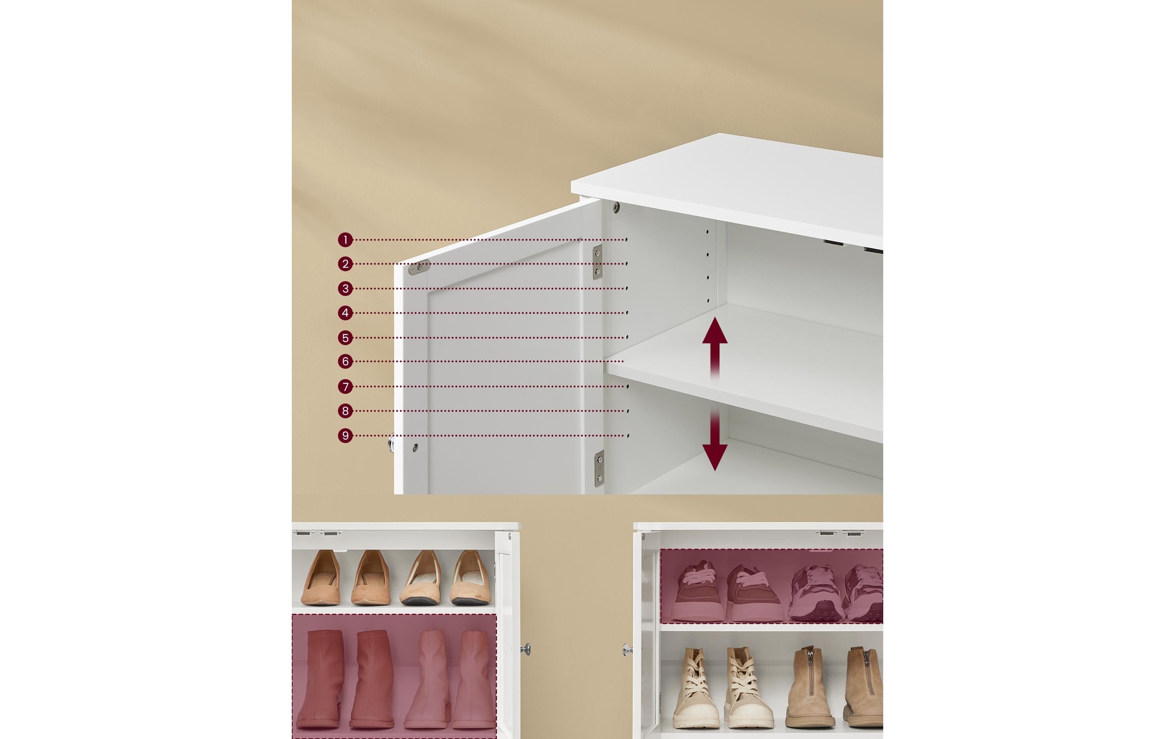 VASAGLE Schuhschrank »Landhausstil«