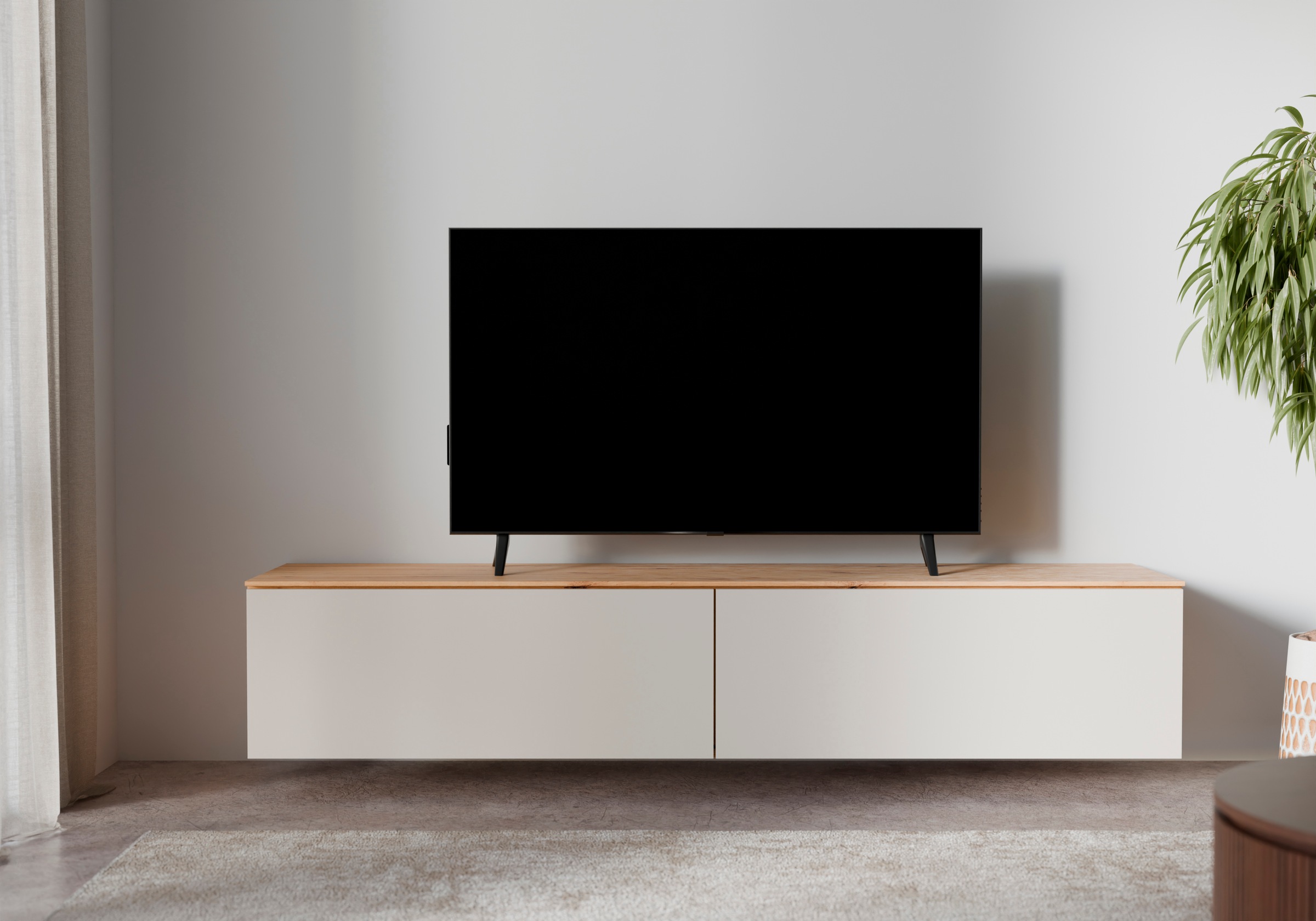 Image of GOODproduct Lowboard "Paroli, TV-Board, TV-Schrank, 2 Klappen und viel Stauraum" hängend oder stehend, grifflos, modern, Breite 160cm