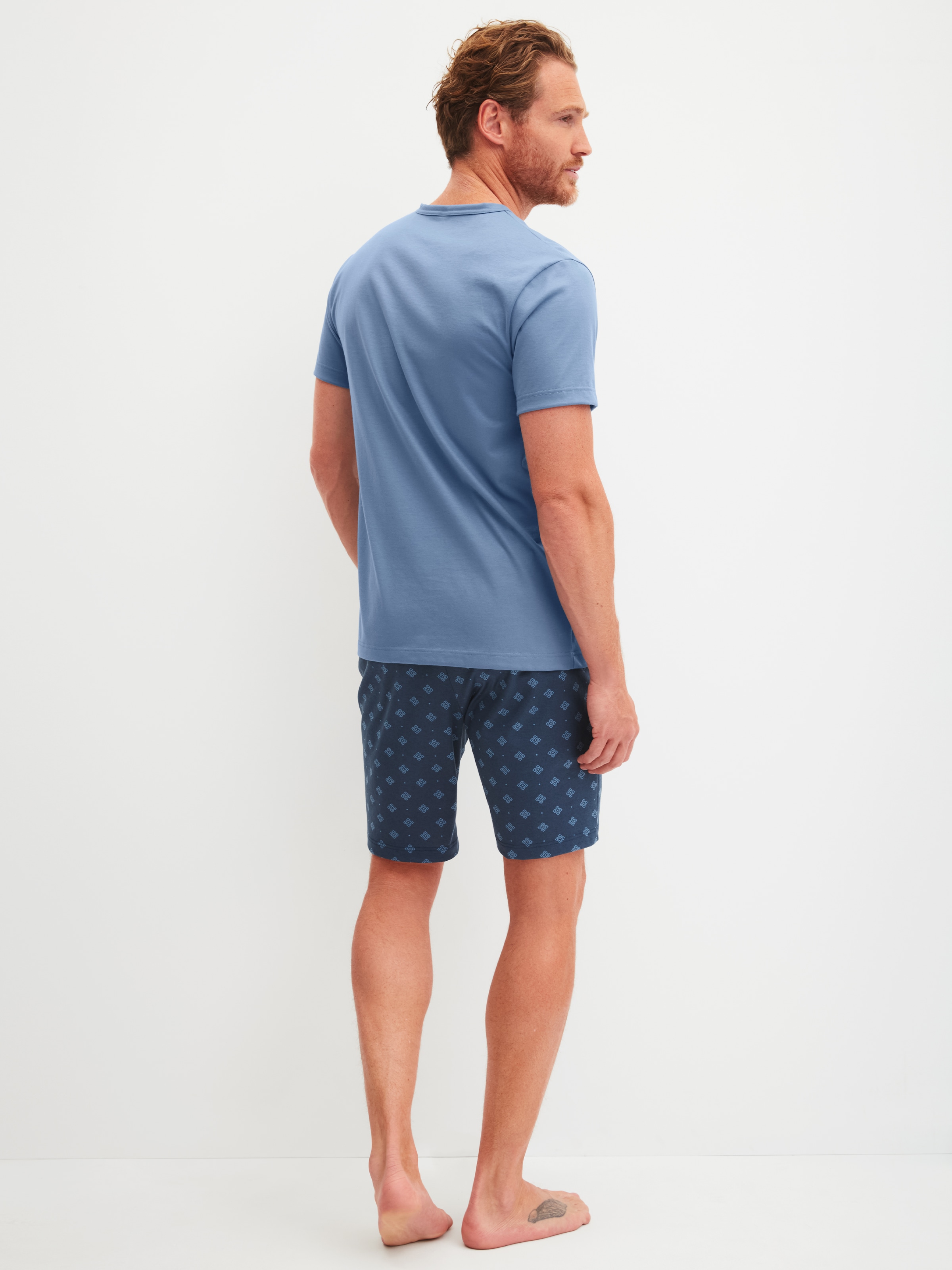 CALIDA Shorty »Relax Imprint 2« 2 Encolure en V, poche poitrine, manches courtes, qualité jersey simple