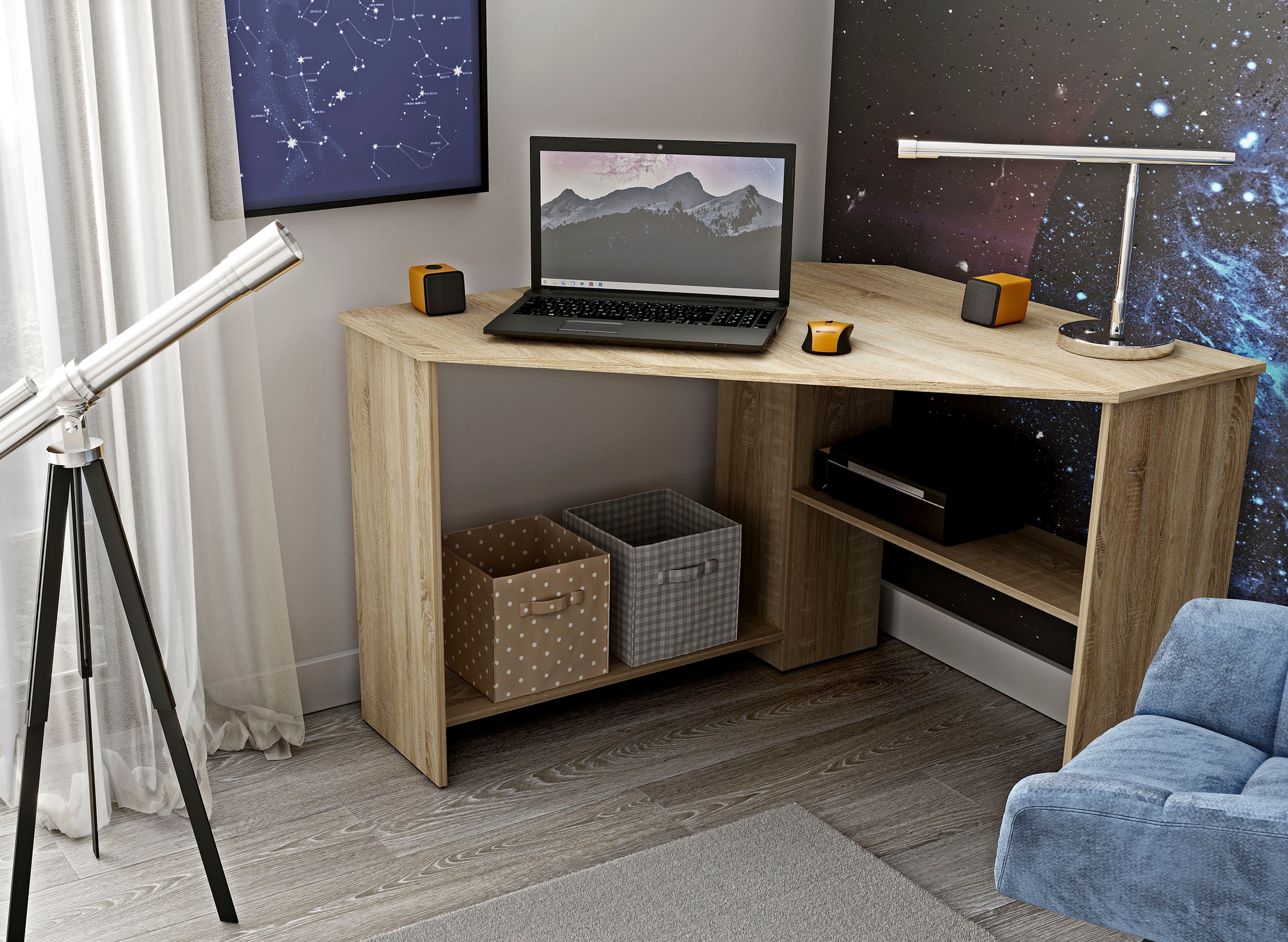 Image of Home affaire Schreibtisch "RINO" Breite 80 cm, Eckschreibtisch im modernen Design