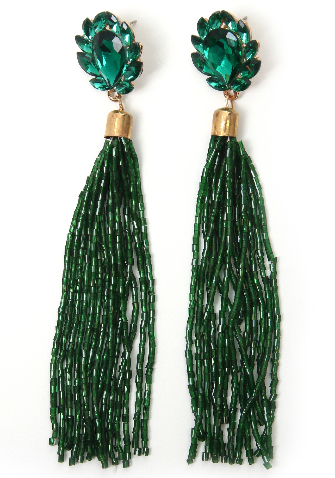 Paar Ohrstecker »Quaste, grün, ausgefallen«