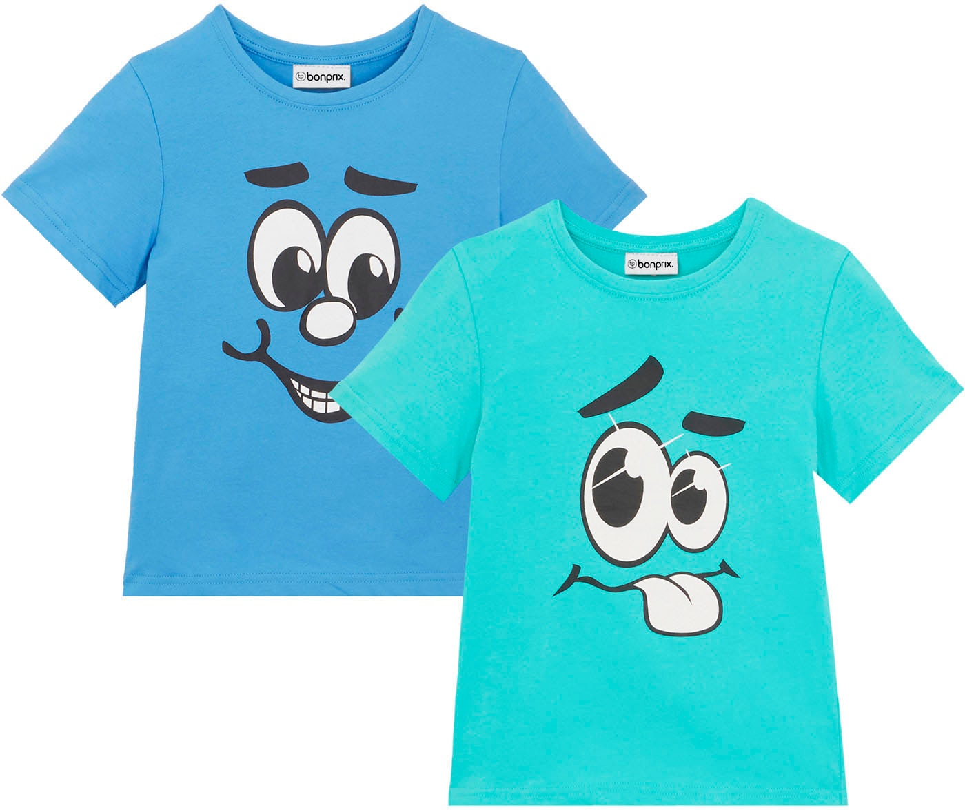 Image of bonprix T-Shirt Packung, 2 Stk. bequeme Passform, Kurzarm-Design, aus Baumwolle