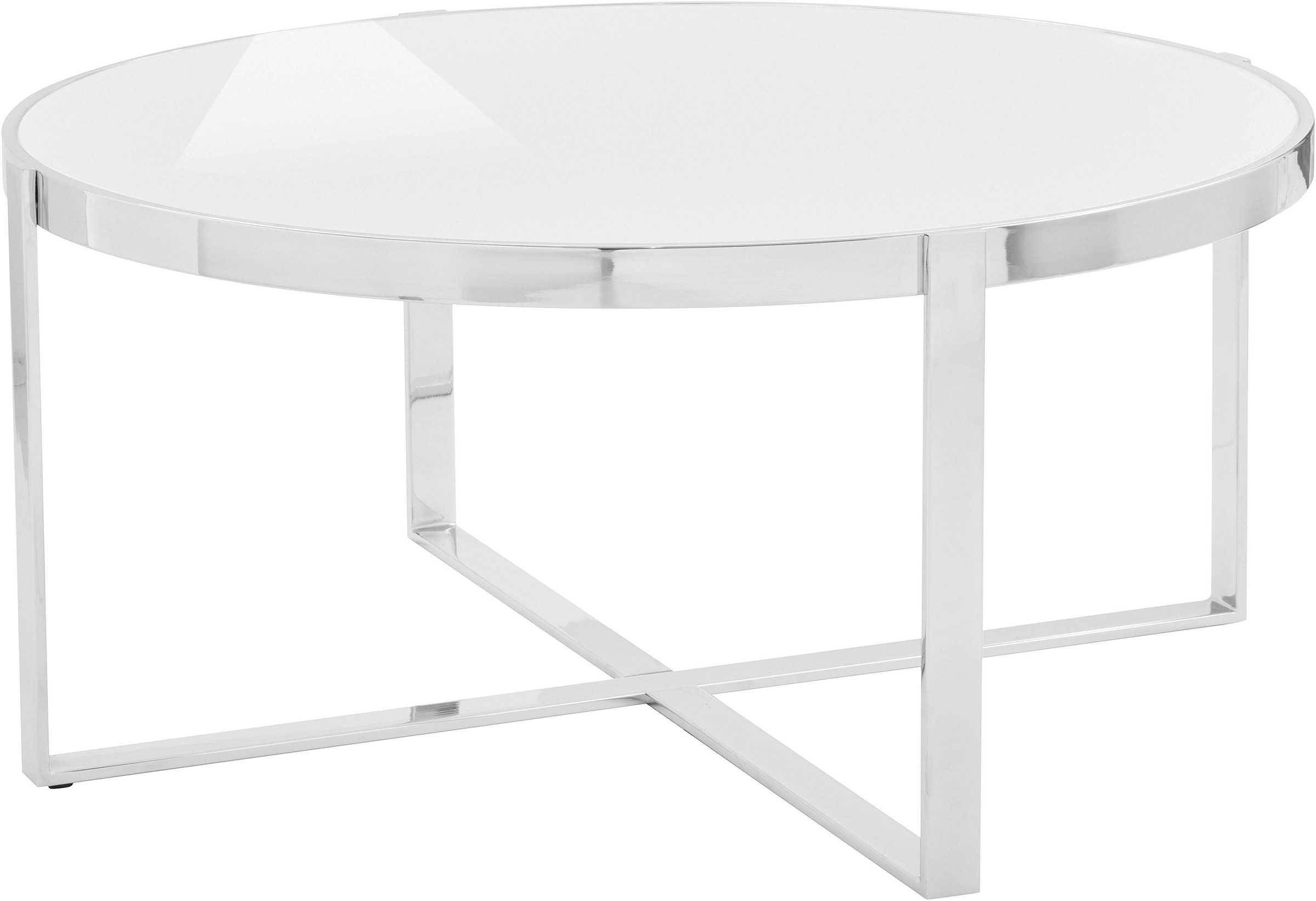 Image of Leonique Couchtisch »Lorian«, rund, mit modernem Chromgestell und Glasplatte bei Ackermann Versand Schweiz