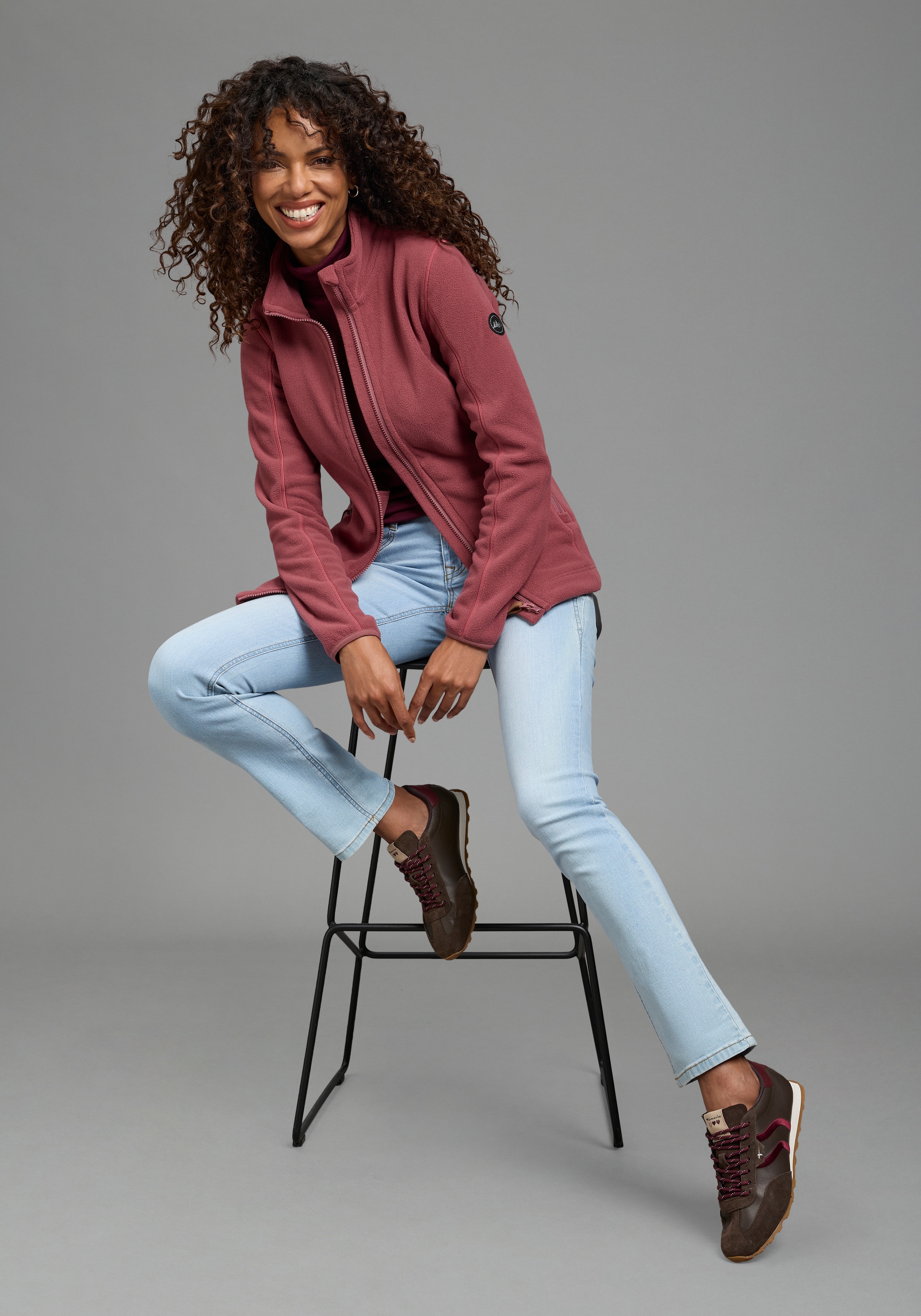 Polarino Veste polaire sans capuche pour les jours froids, en polaire, look décontracté,