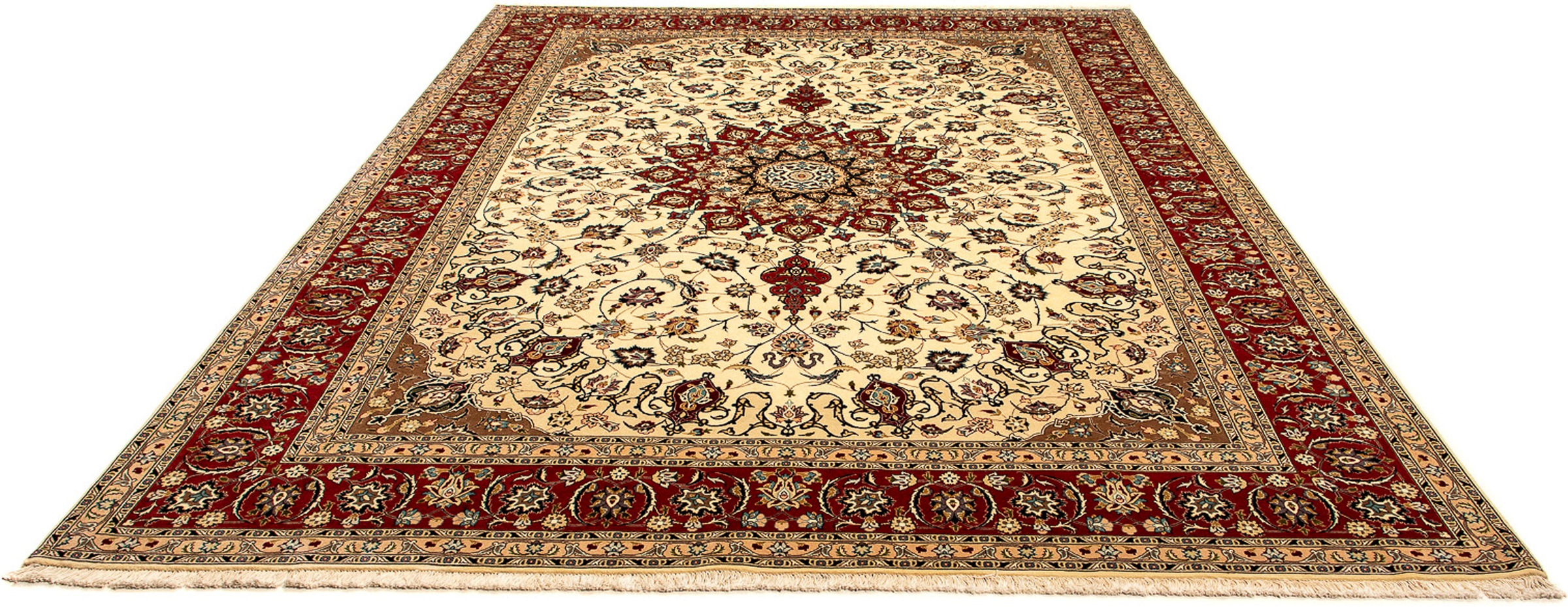 Image of morgenland Orientteppich »Perser - Täbriz - Royal - 340 x 255 cm - beige«, rechteckig, 7 mm Höhe, Wohnzimmer, Handgeknüpft, Einzelstück mit Zertifikat bei Ackermann Versand Schweiz