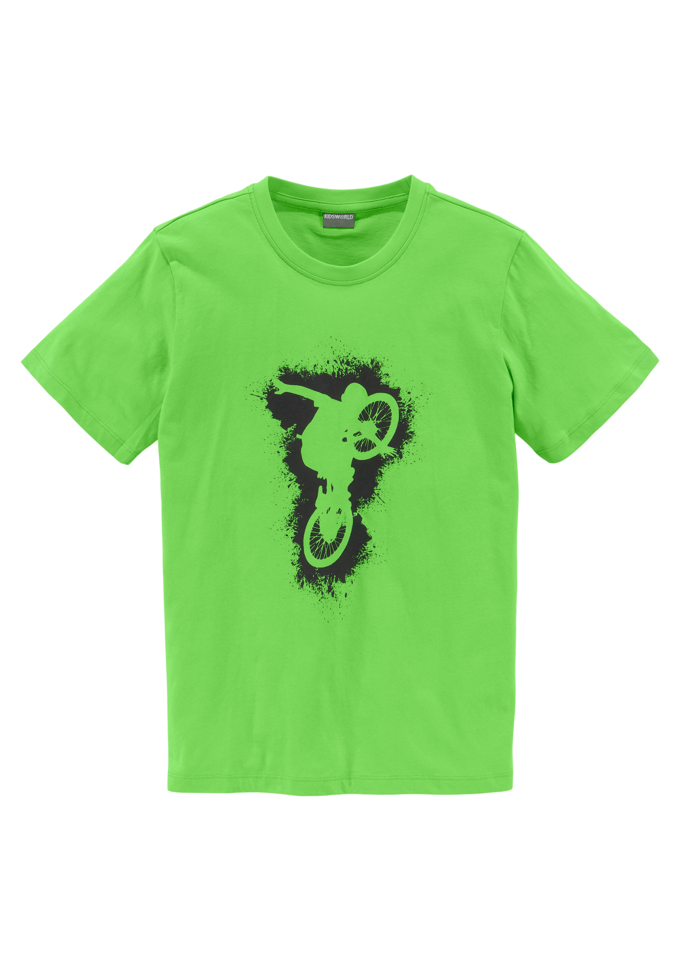 KIDSWORLD T-Shirt »Biker - Druck« Kurzarm,  Basic-Passform,  mit stylischem Druck,  Rundhalsausschnitt