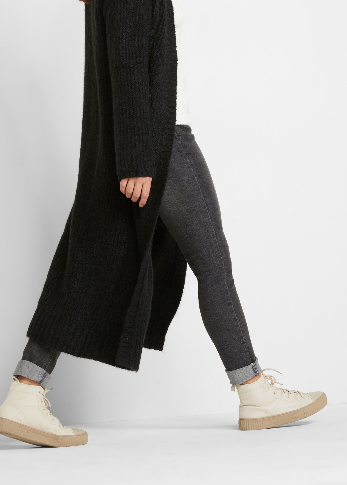 bonprix Manteau en tricot aus Baumwollmischung, Oversize-Look, Loose fit, unifarben