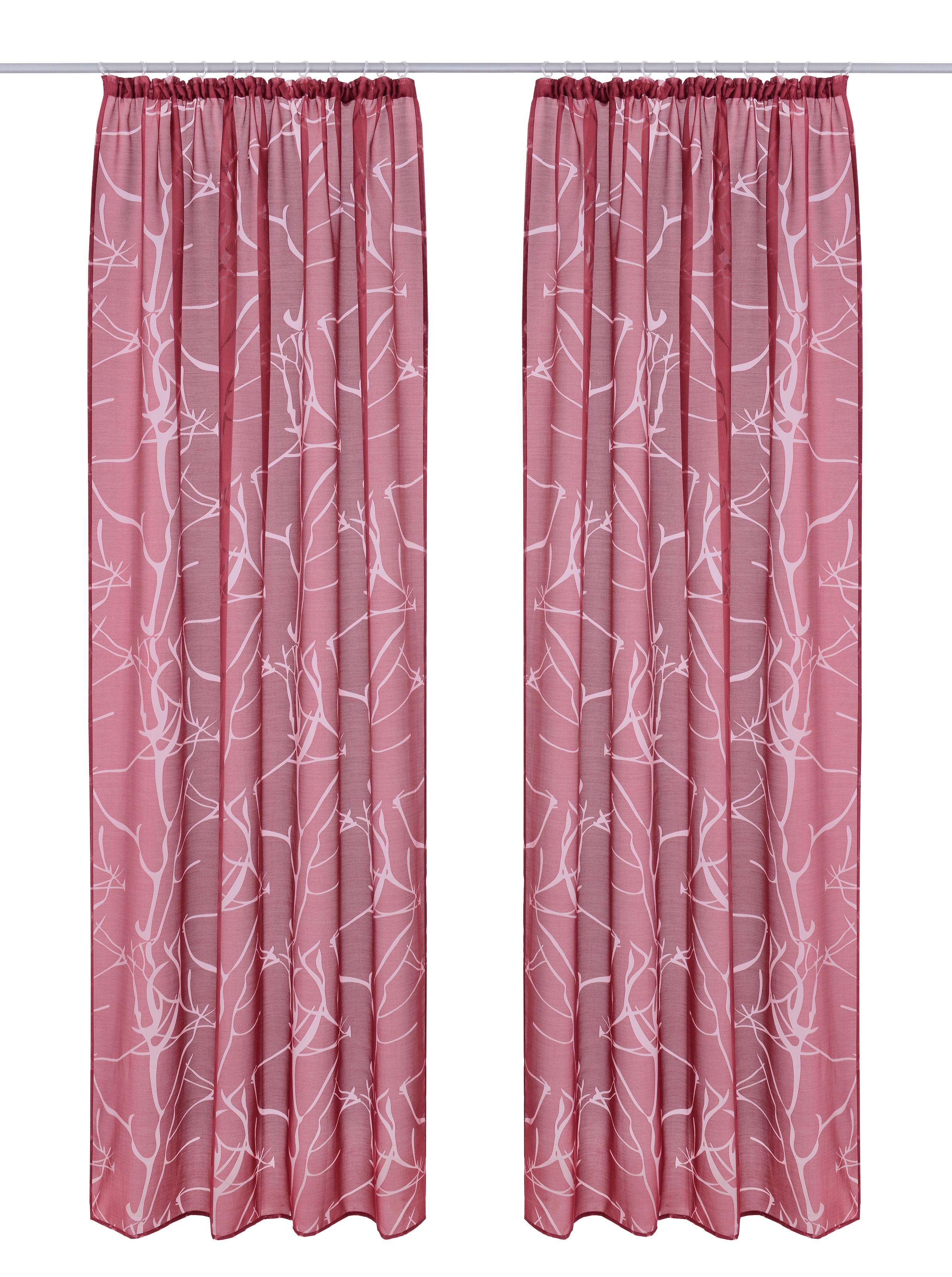 my home Gardine »Anna« Kräuselband 1 Stk. tlg. Viskose, Polyester, Äste-Motiv