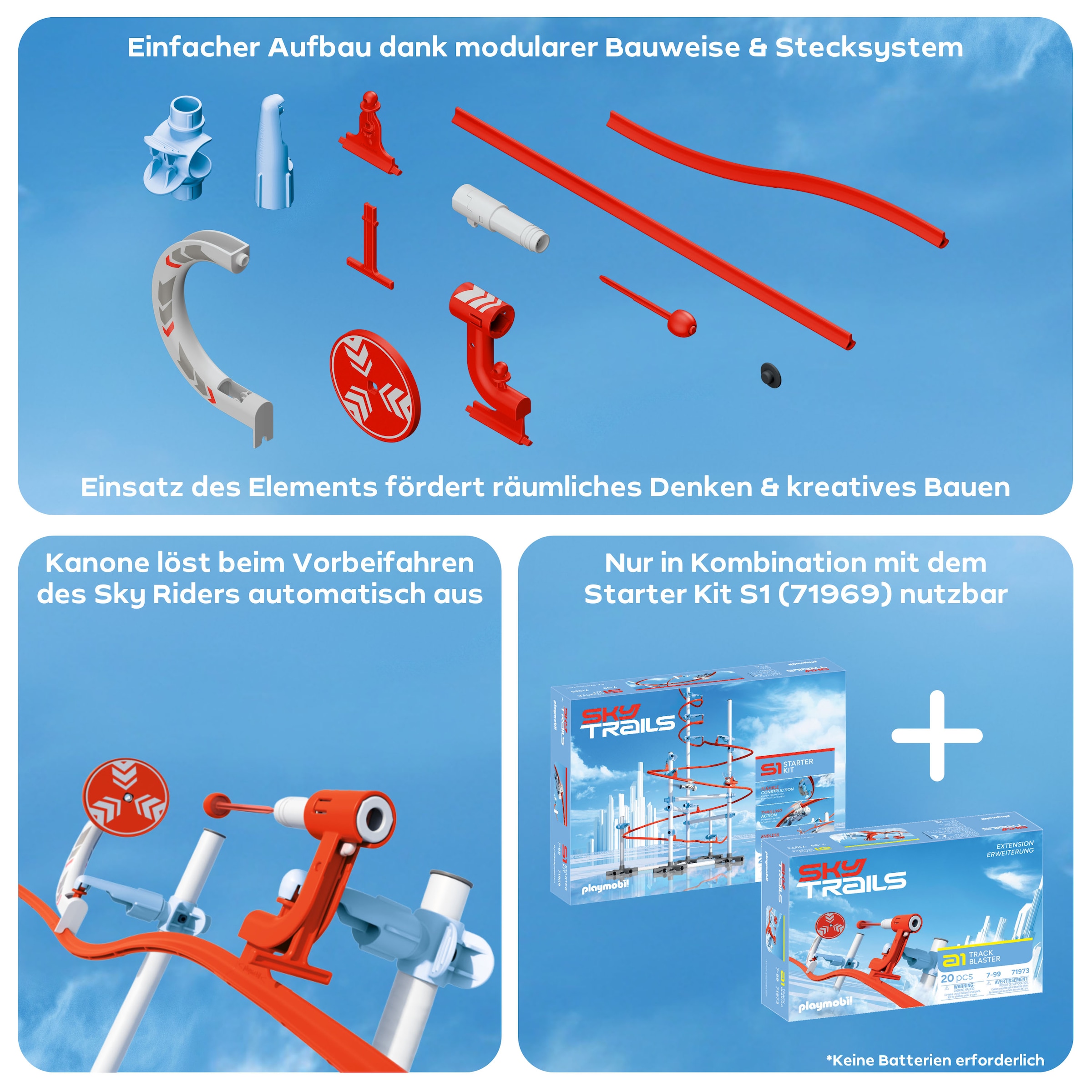 Playmobil® Konstruktions-Spielset »Track Blaster a1 (71973), Sky Trails« Made in Europe
