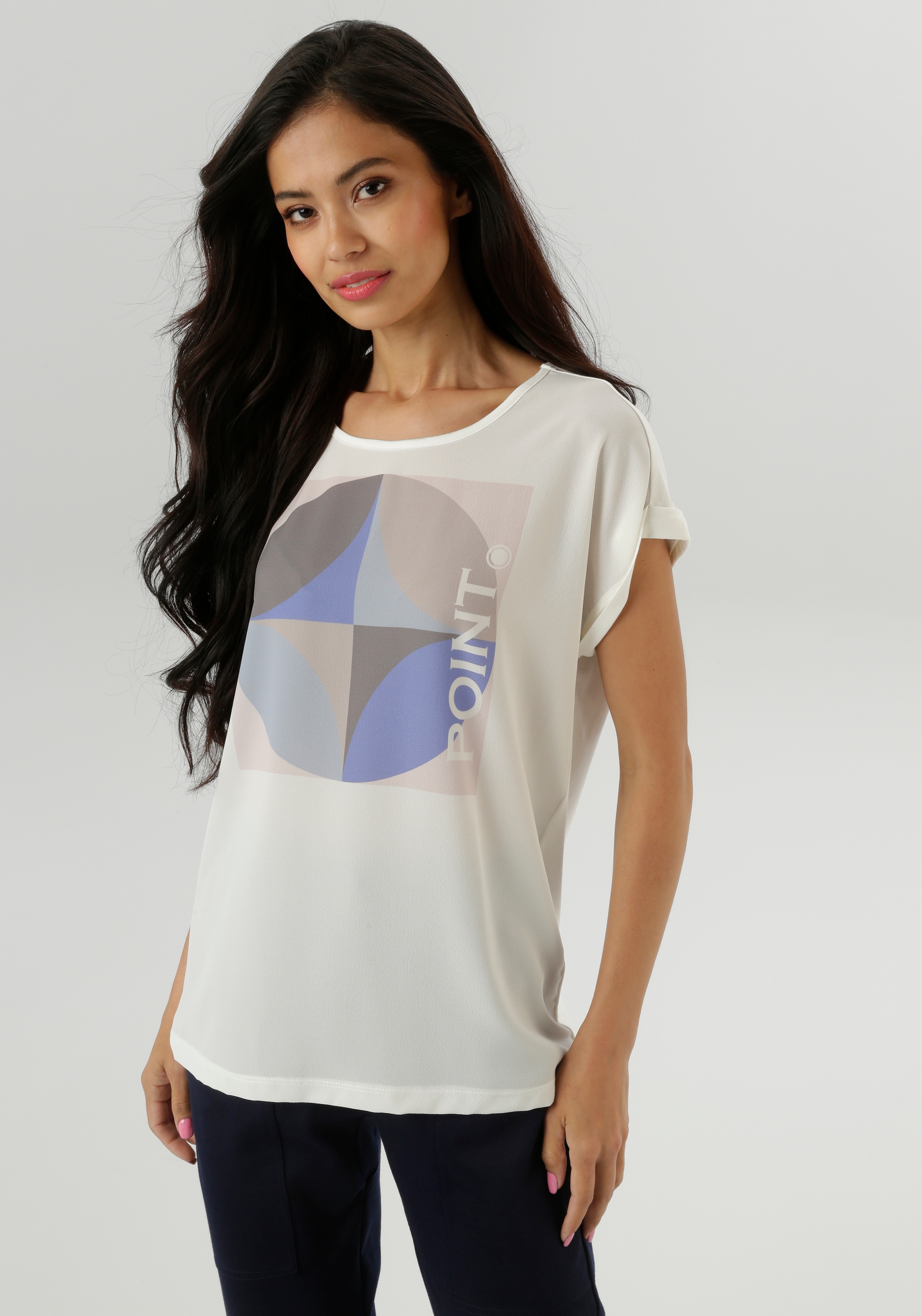 Image of Aniston SELECTED Shirtbluse im Materialmix