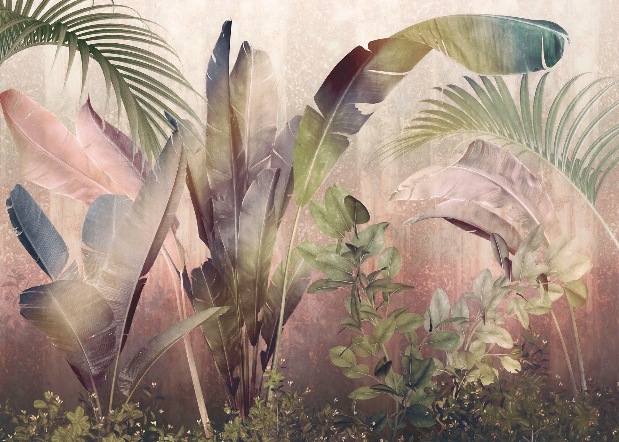 Image of Komar Vliestapete "Digitaldruck Vlies - Rainforest Mist - Grösse 350 x 250 cm" bedruckt glatt Wohnzimmer, Schlafzimmer