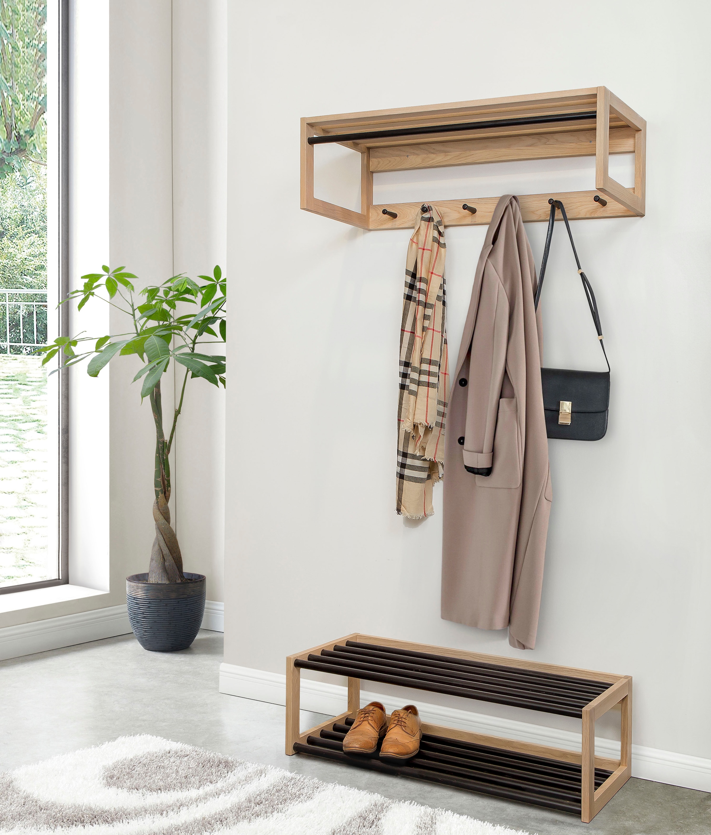 Woodman Étagère à chaussures »Slussen« im skandinavischen Design, FSC®-zertifiziert