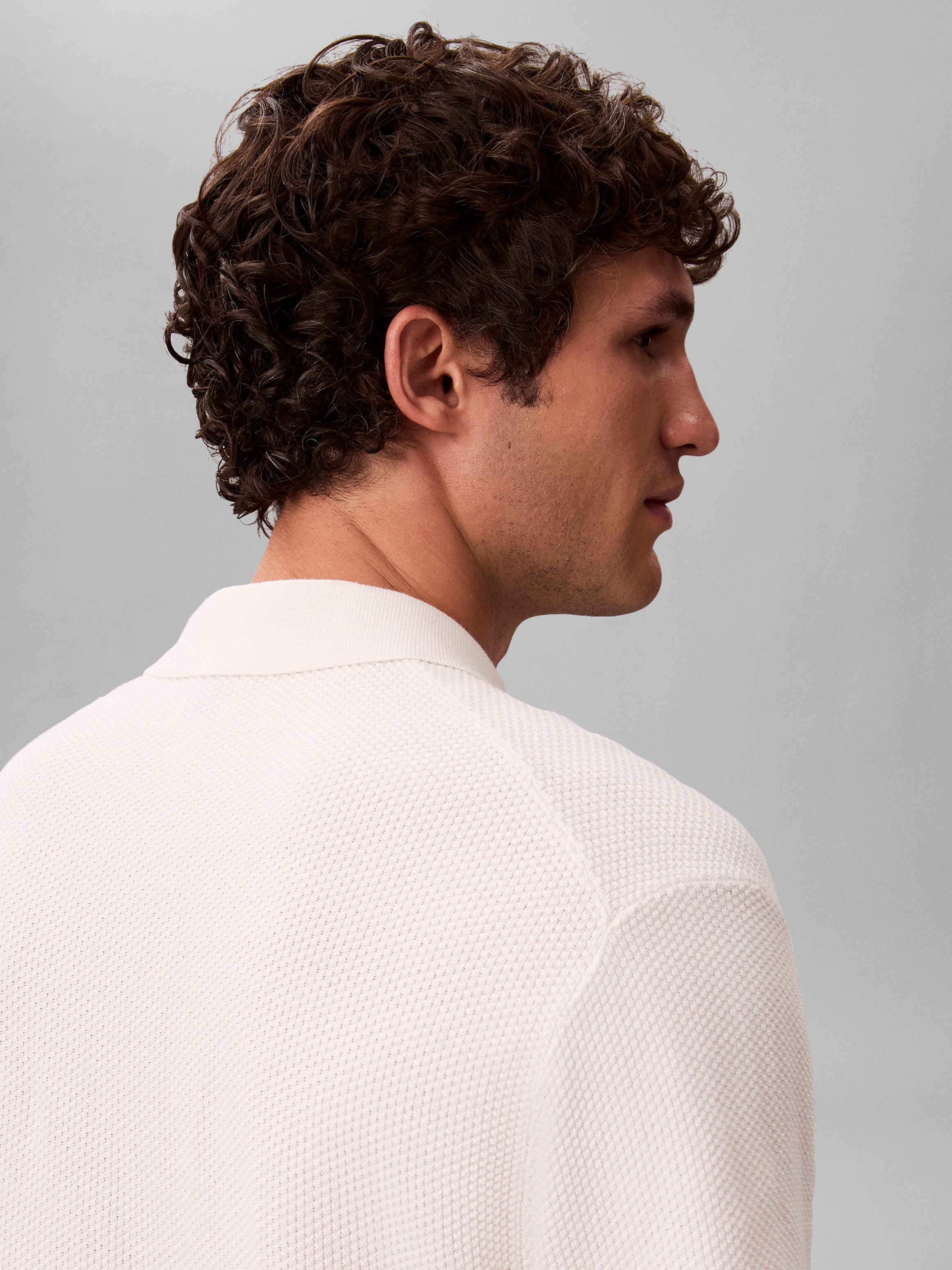 Calvin Klein Pull à manches courtes Tricot structuré, coton pur, coupe régulière