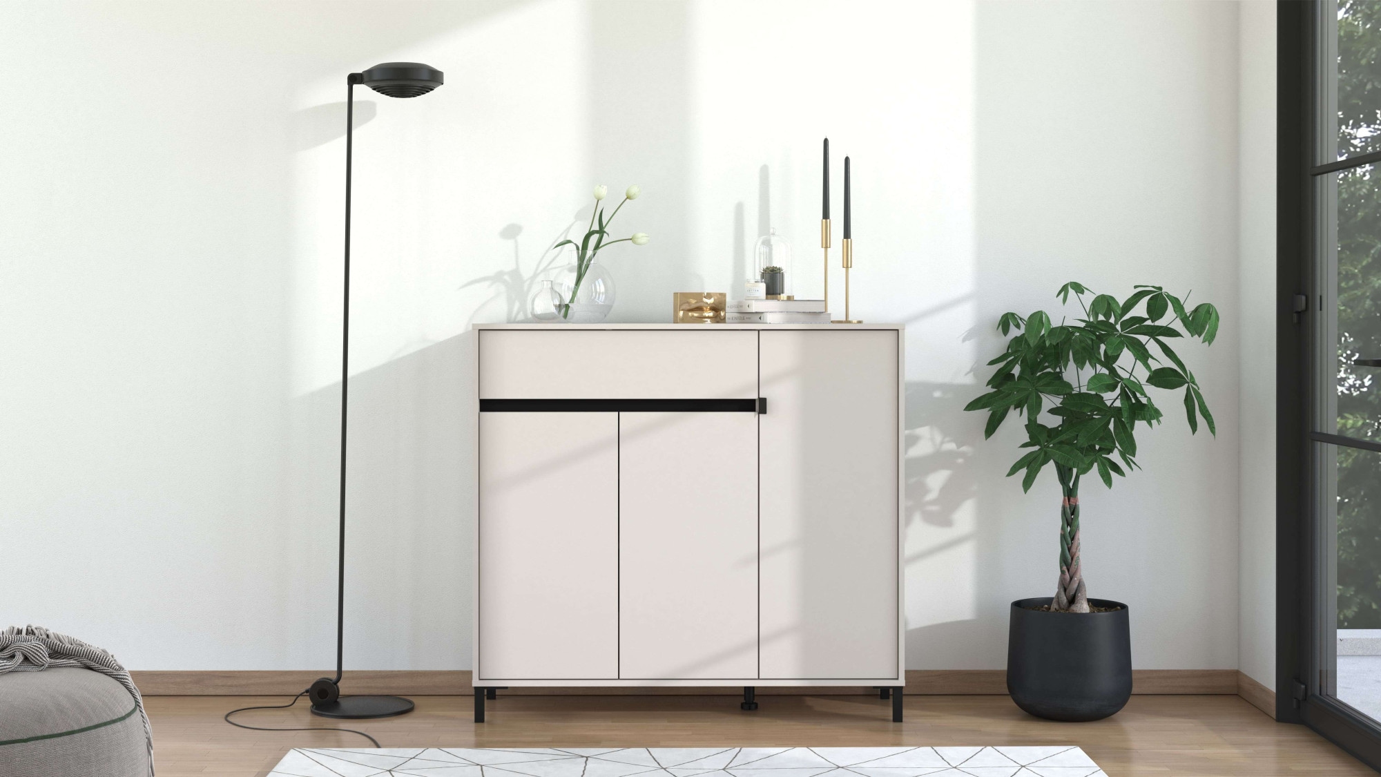 Home affaire Commode à chaussures »Flannan, Schuhregal, Schuhschrank, Gesamthöhe 109,5 cm« sechs Regale und eine Schublade, Gesamtbreite 118,5 cm