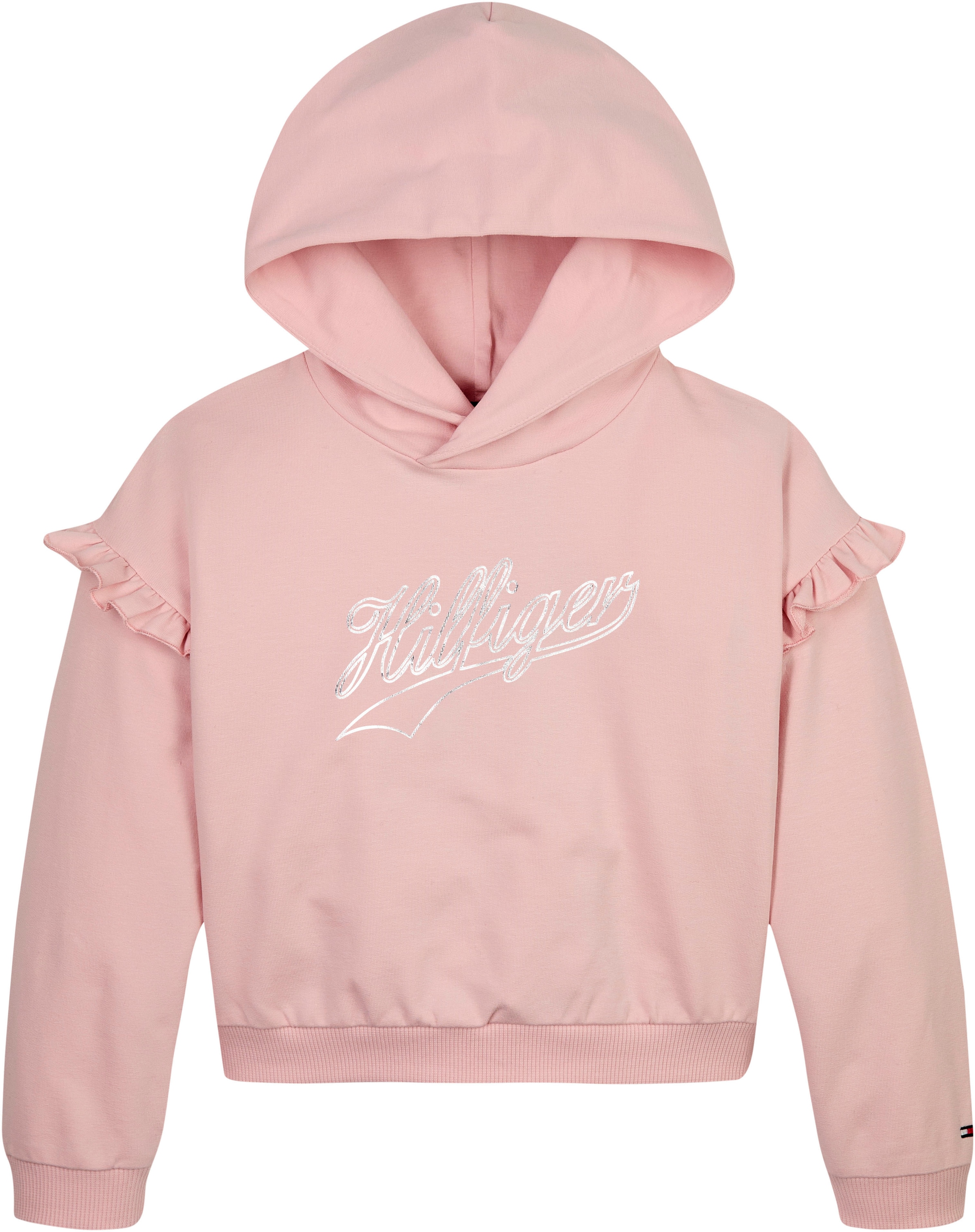 Tommy Hilfiger Hoodie »HILFIGER SCRIPT RUFFLE HOODIE«, mit Rüschen an den Ärmeln